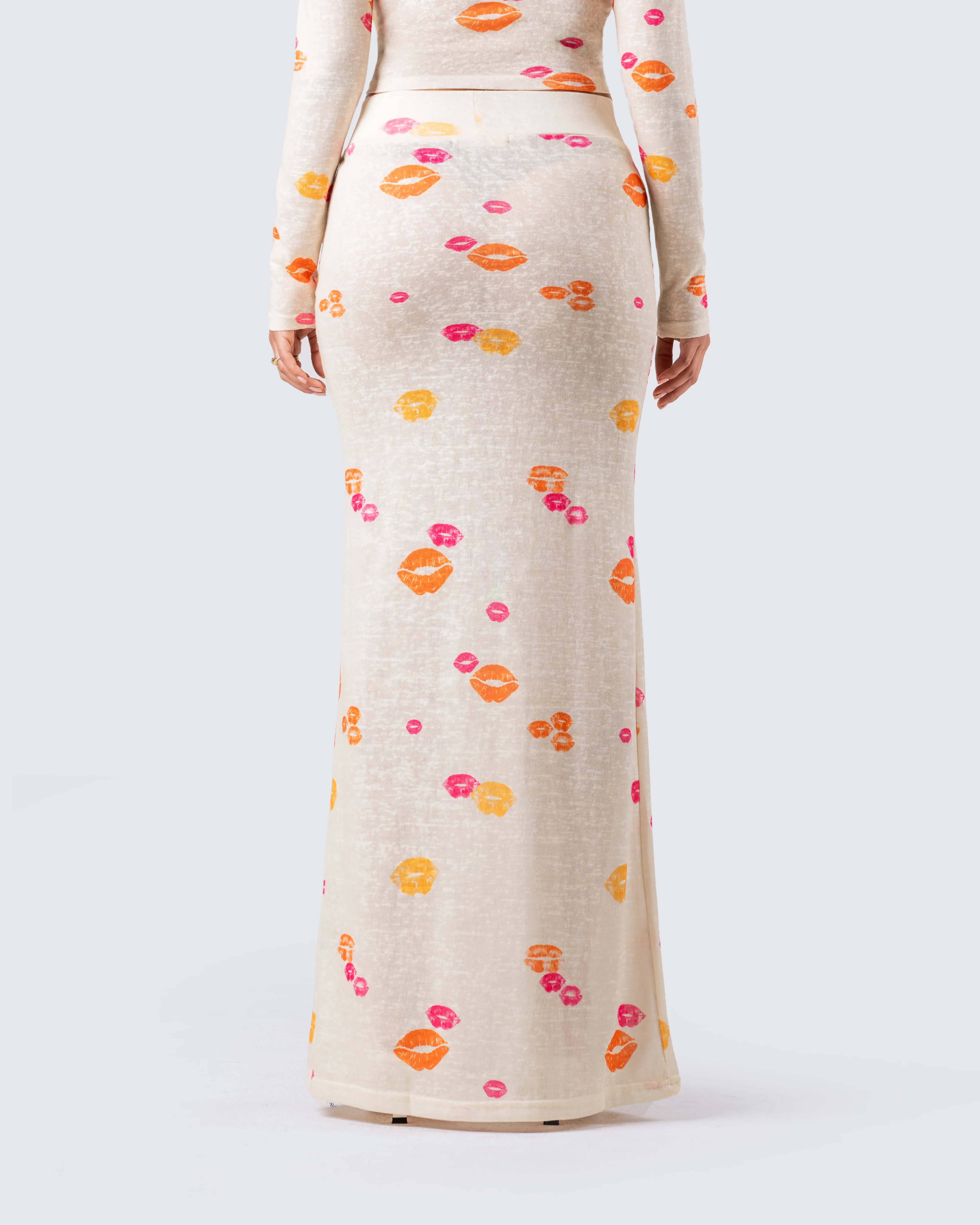 Aba Kiss Print Maxi Skirt - Image 6