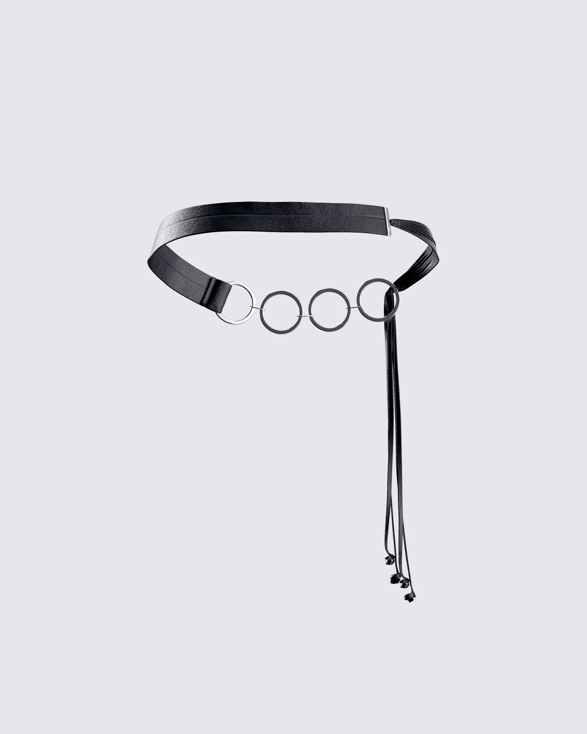Abeni Black Faux Leather Ring Belt - Image 3