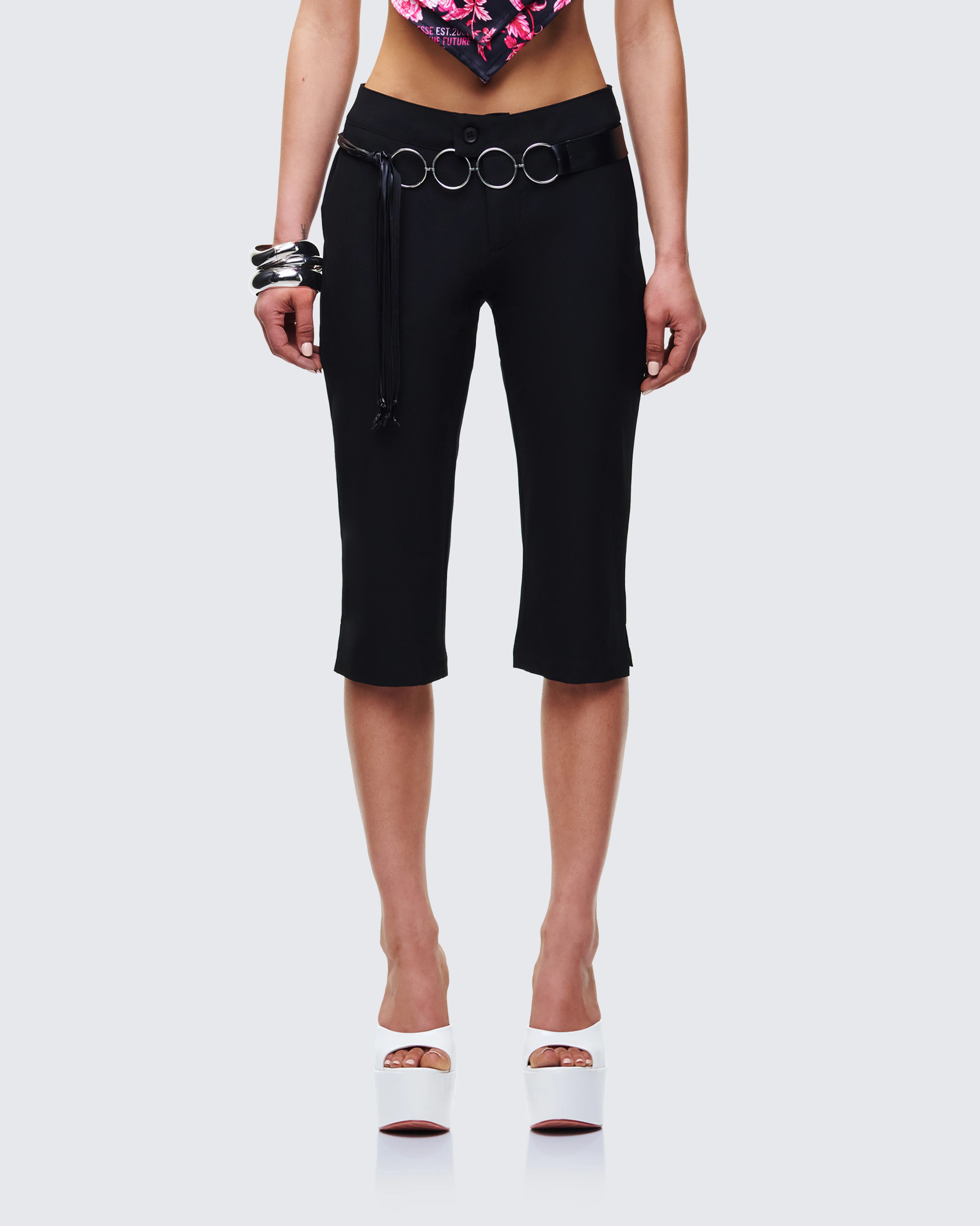 Abeni Black Faux Leather Ring Belt - Image 4