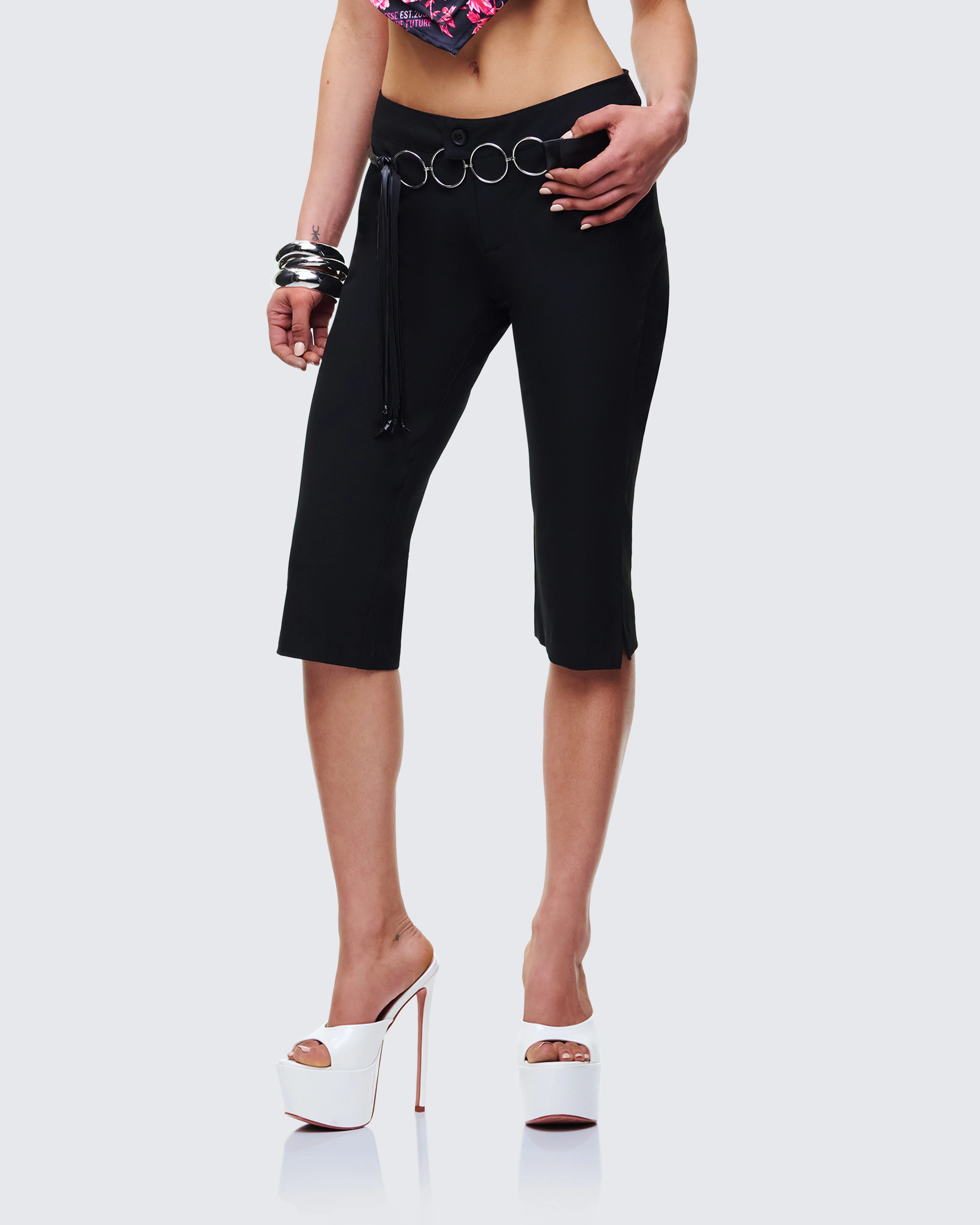 Abeni Black Faux Leather Ring Belt - Image 5