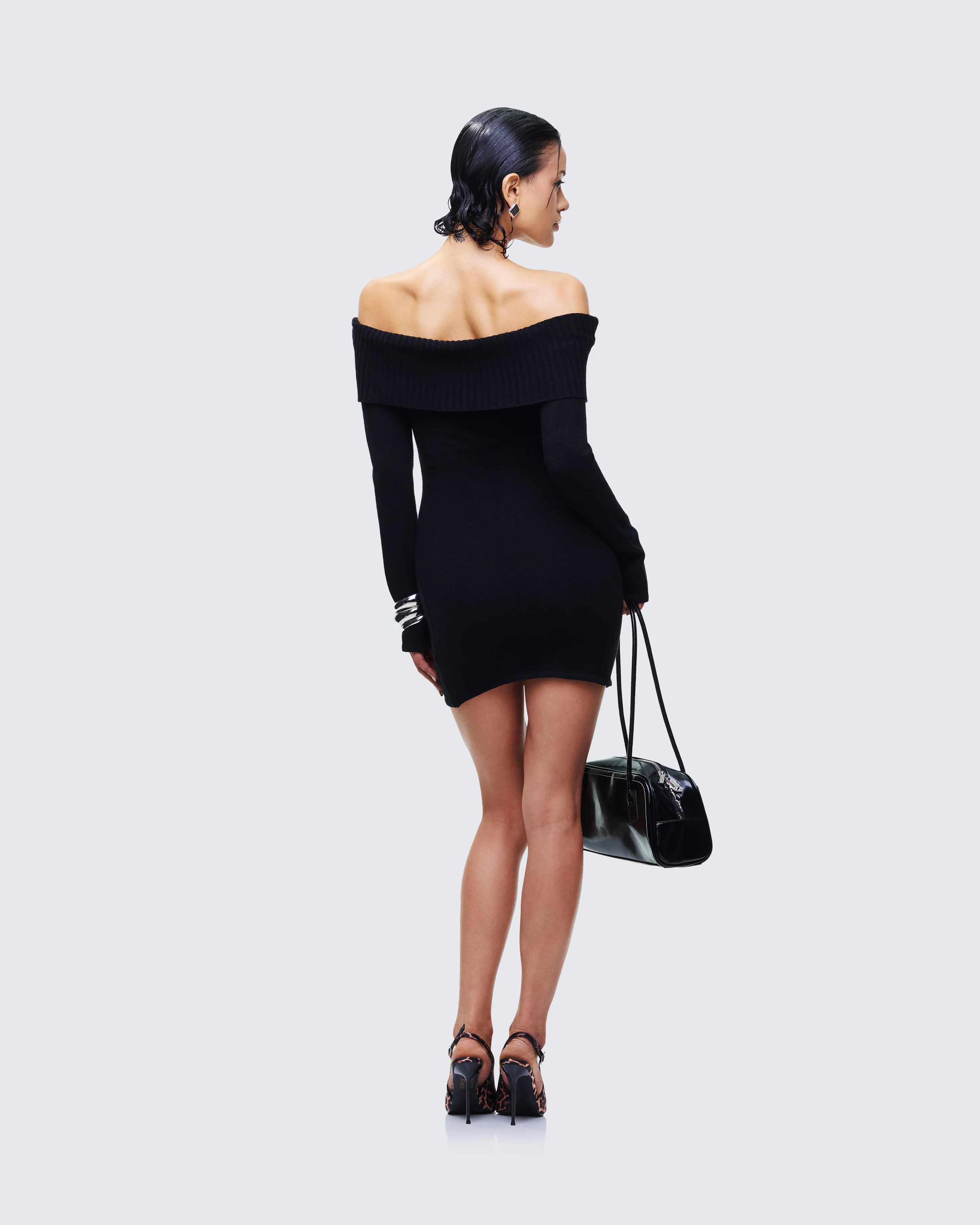 Abeni Black Sweater Mini Dress - Image 5