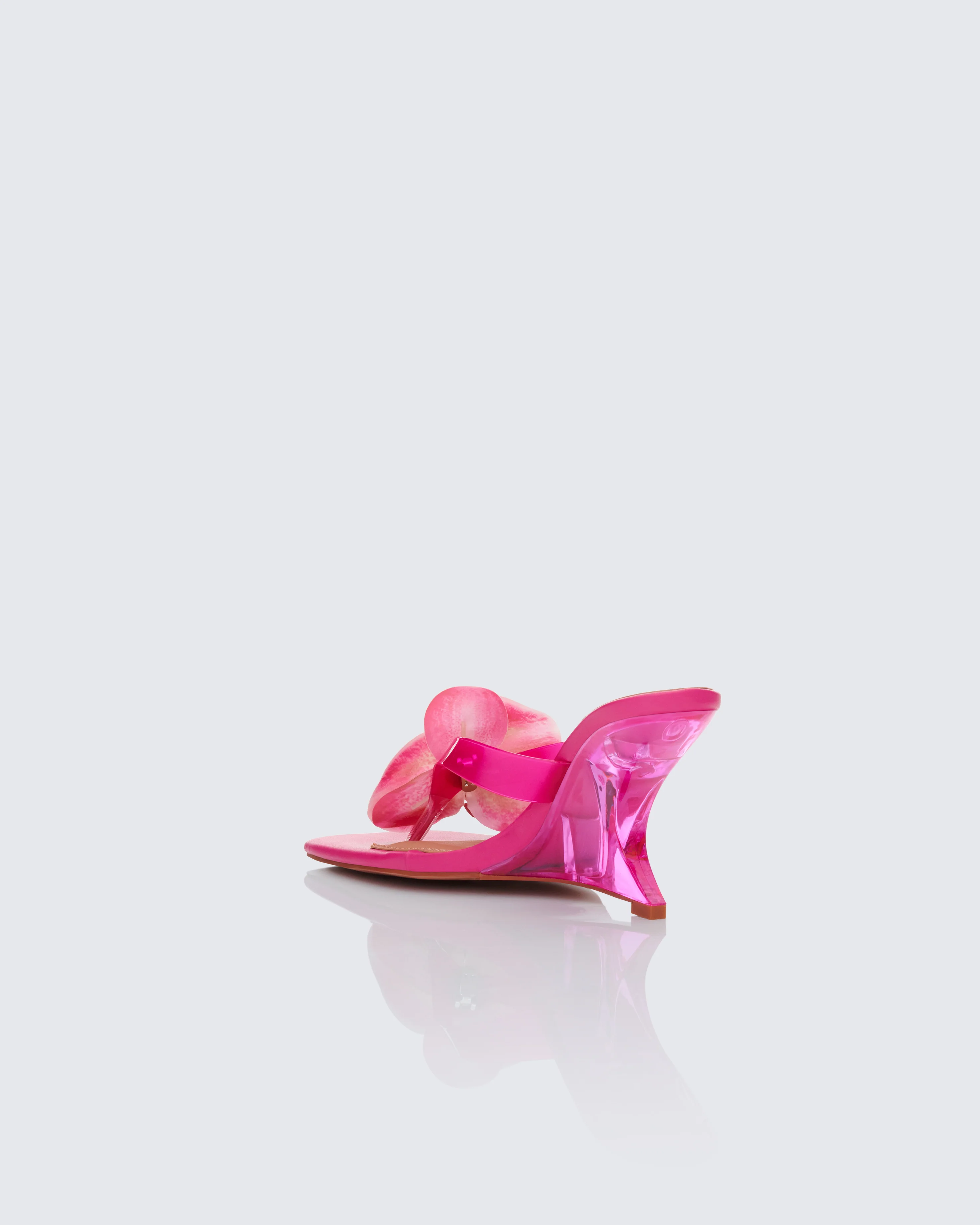 Abigail Pink Perspex Wedge Sandal - Image 3