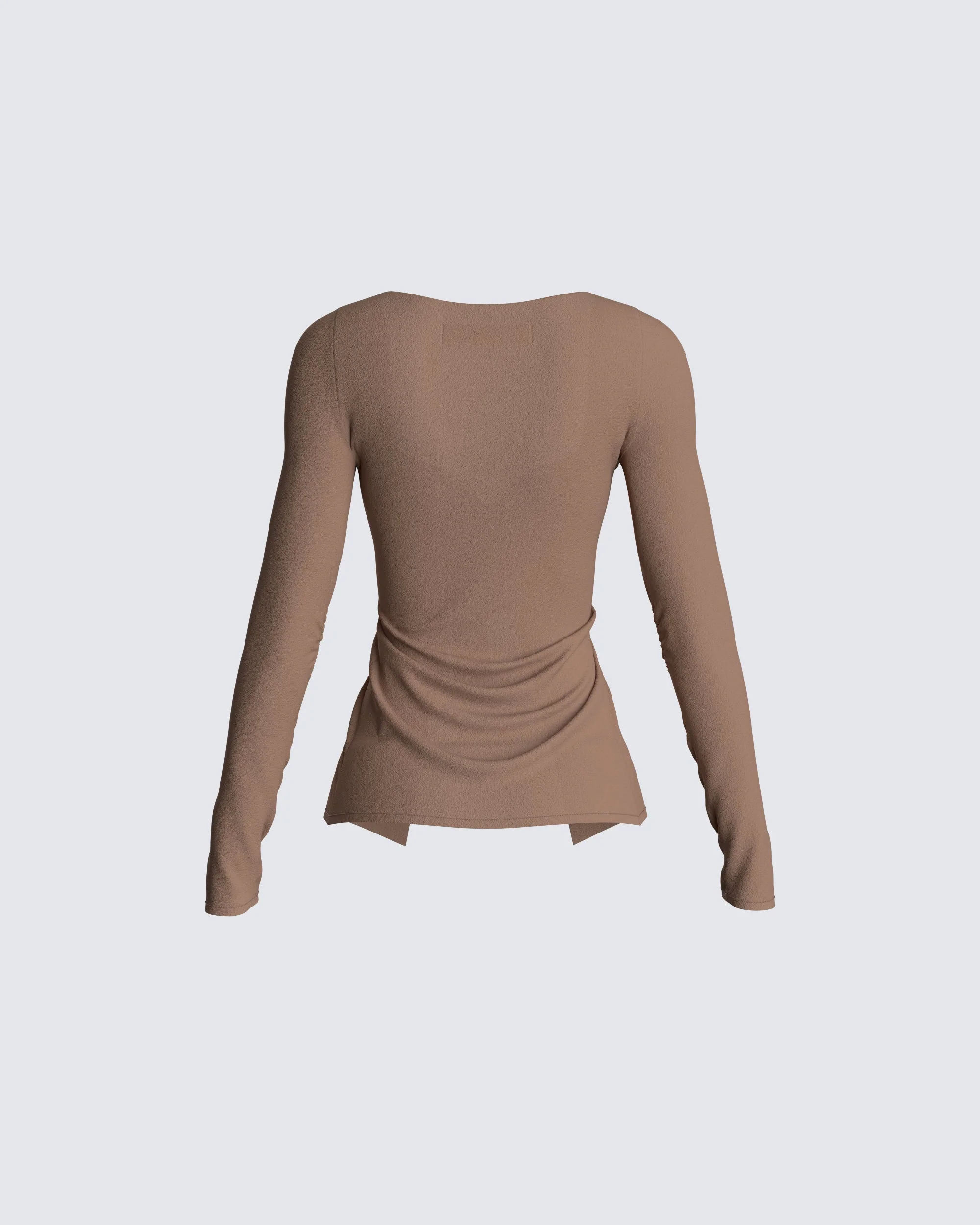 Abra Taupe Tie Front Top - Image 3
