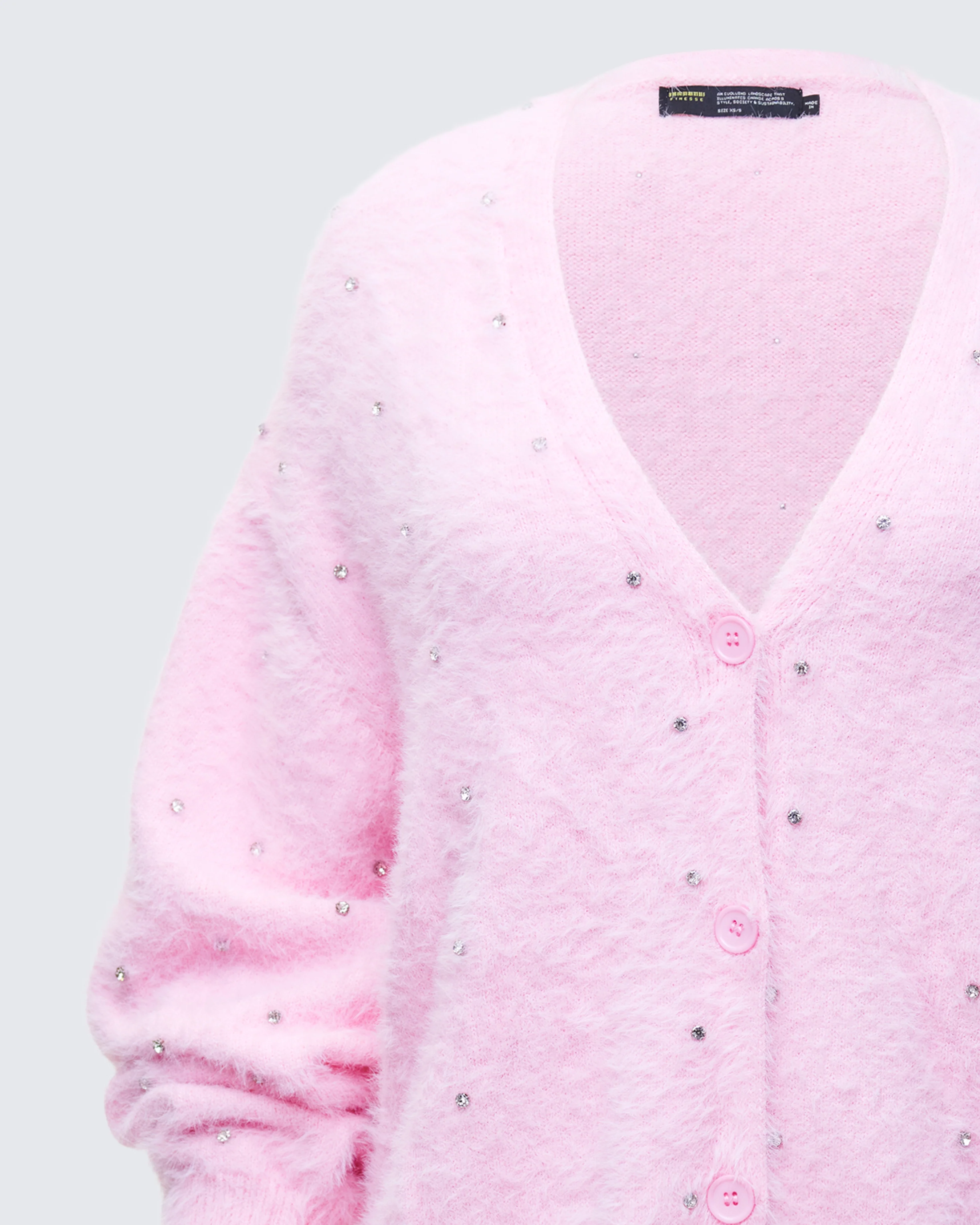 Adi Pink Fuzzy Knit Cardigan - Image 6