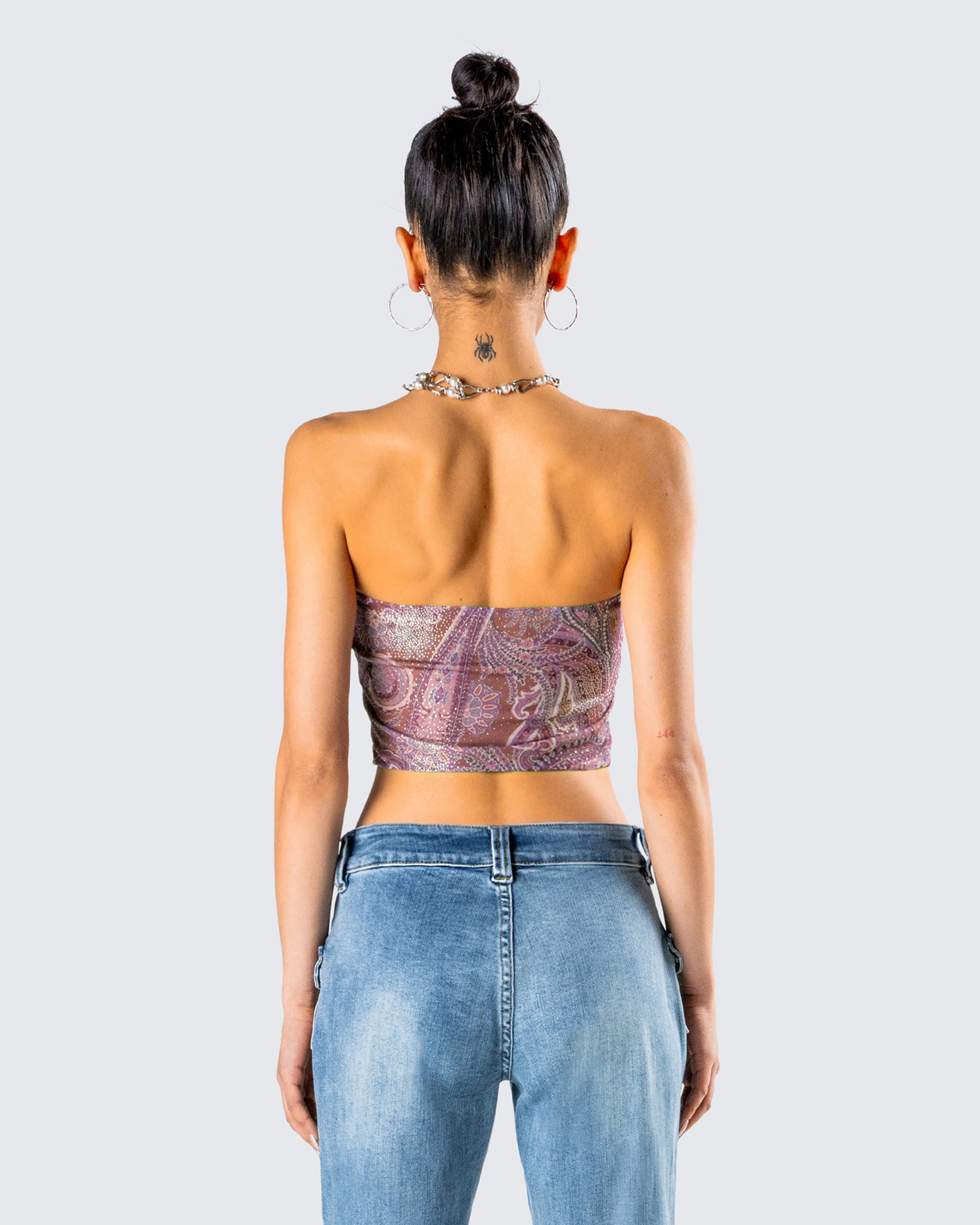 Adley Paisley Mesh Tube Top - Image 7