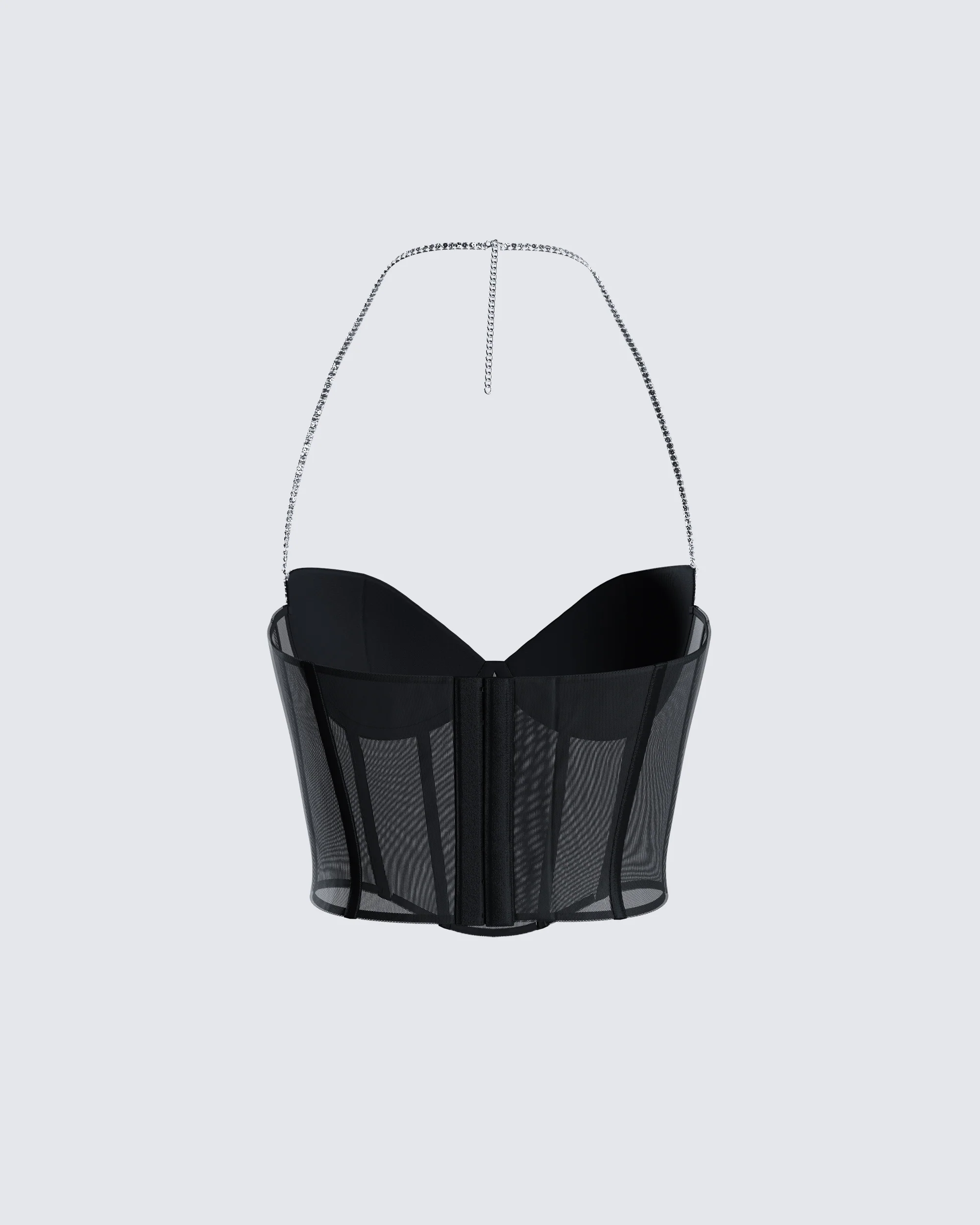 Aela Black Rhinestone Corset Top - Image 3