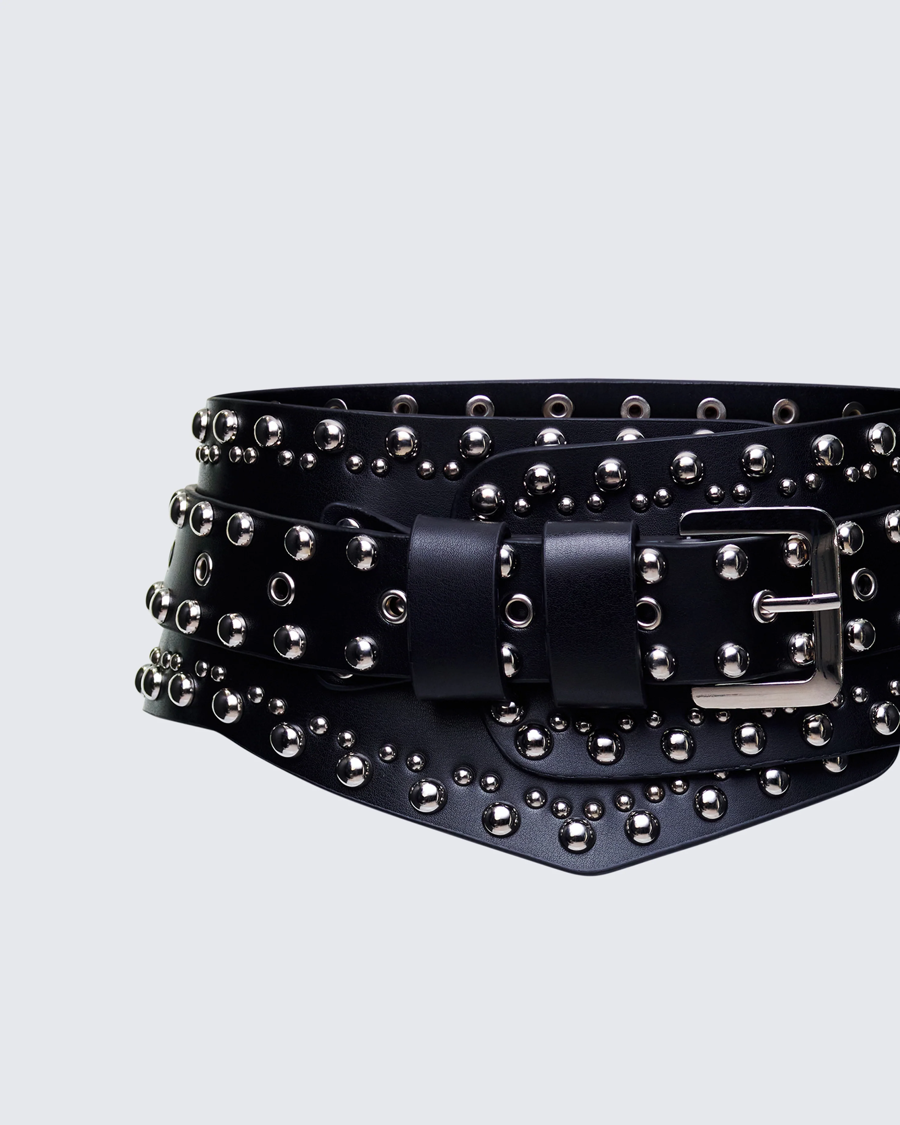 Aerilyn Black Double Wrap Studded Western Hip Belt - Image 2