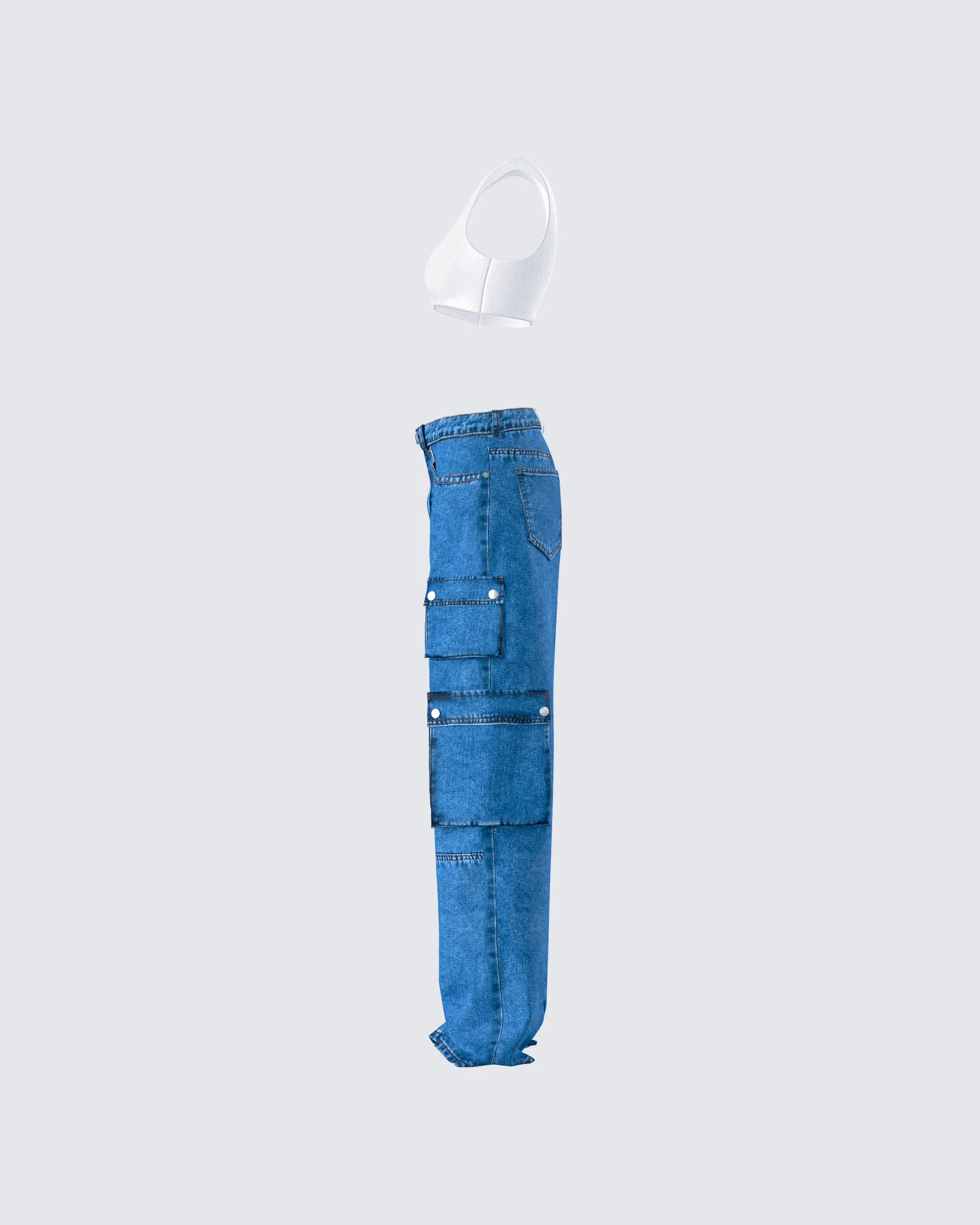 Agnetha Denim Cargo Set - Image 2