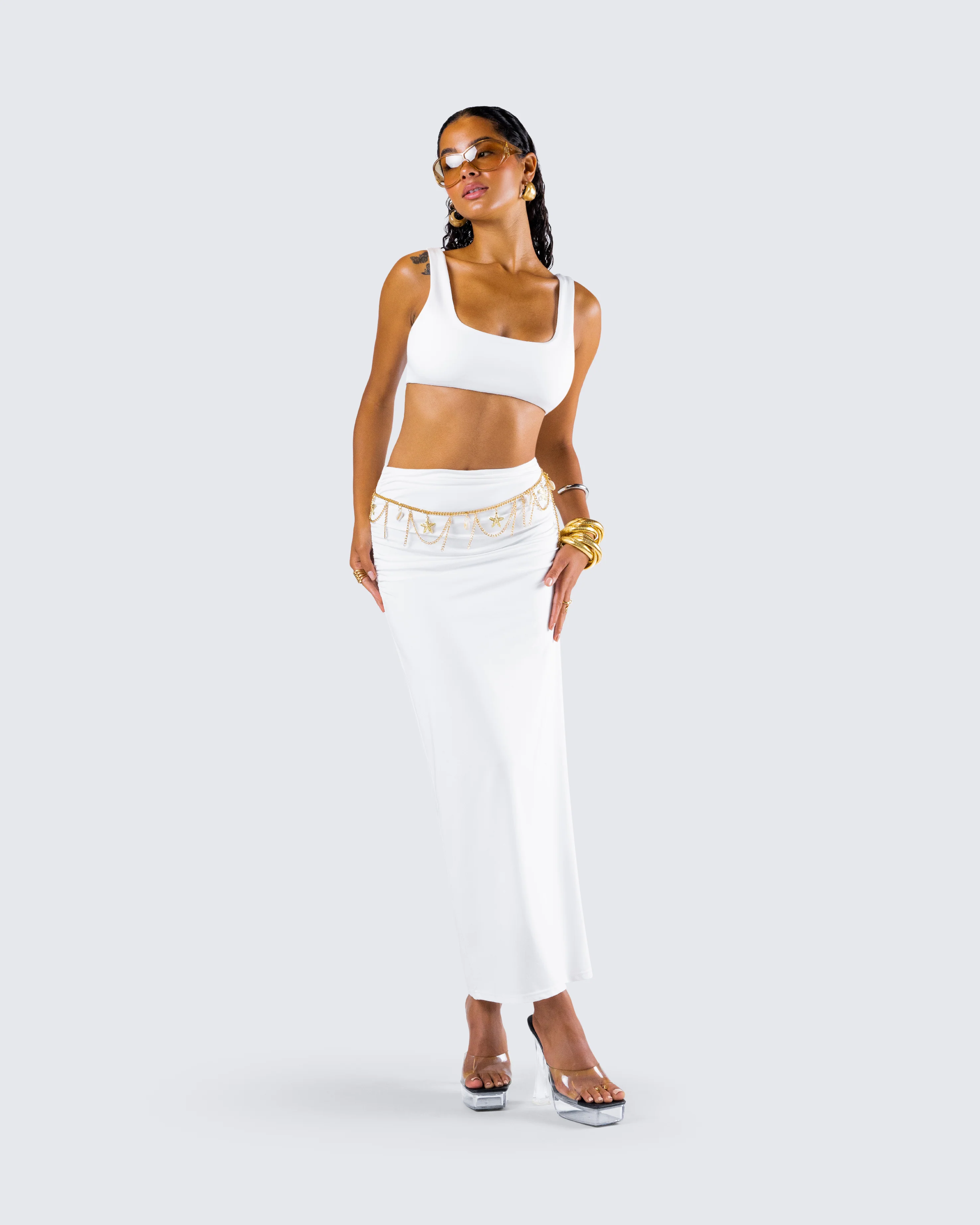 Agnetha White Jersey Bra Top - Image 9