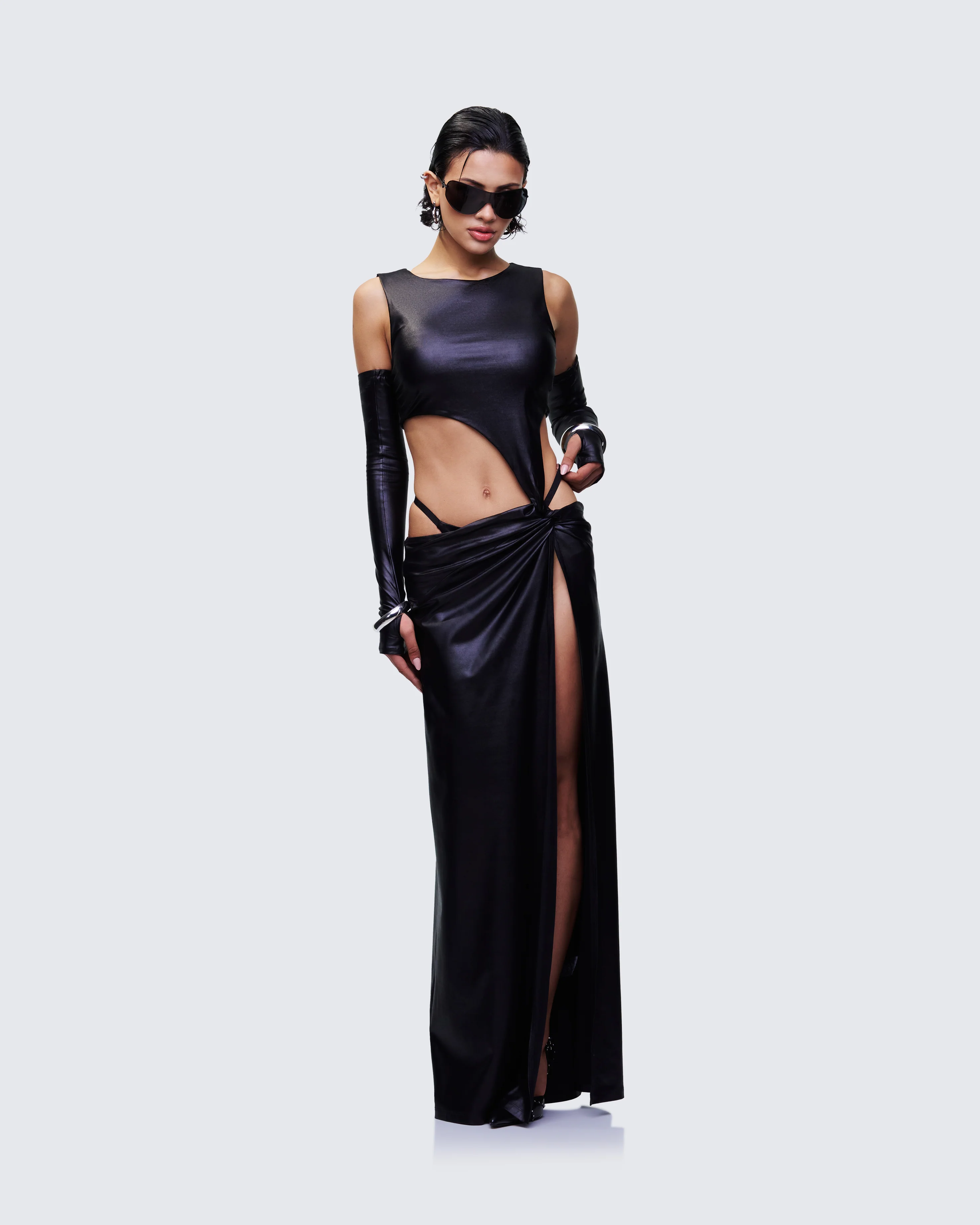 Aiala Black Knot Front Cutaway Dress - Image 4