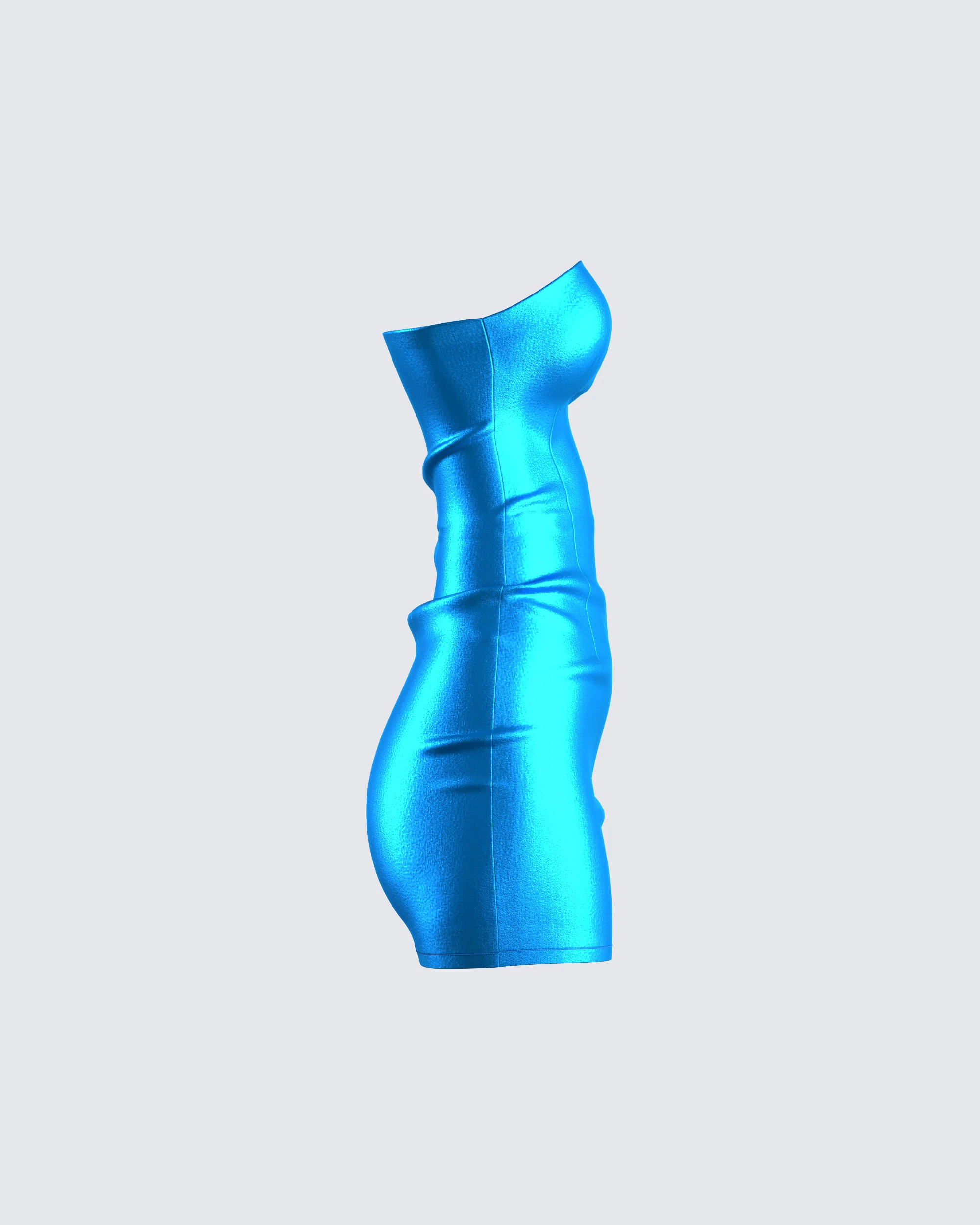 Ainsley Blue Metallic Mini Dress - Image 2