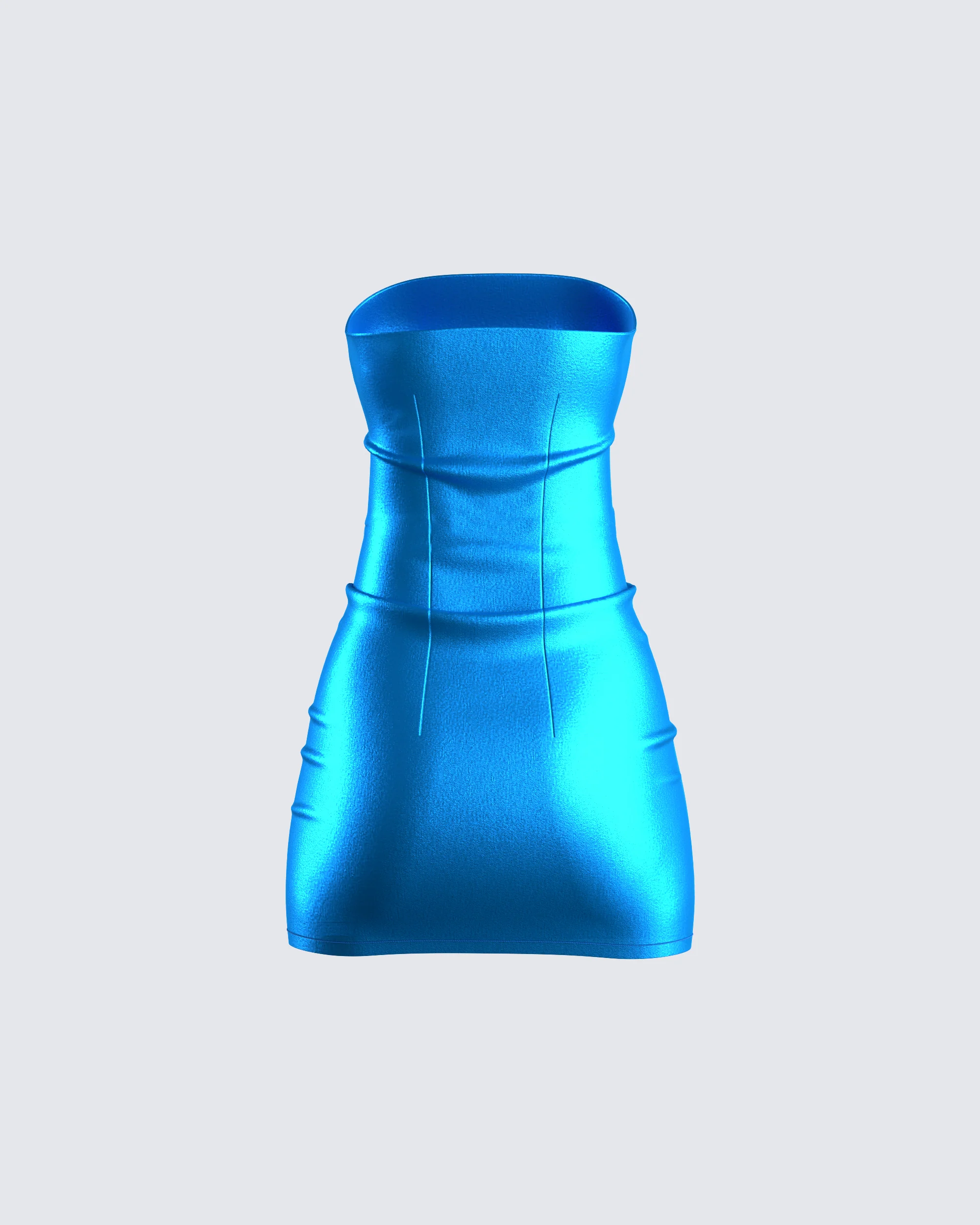 Ainsley Blue Metallic Mini Dress - Image 3