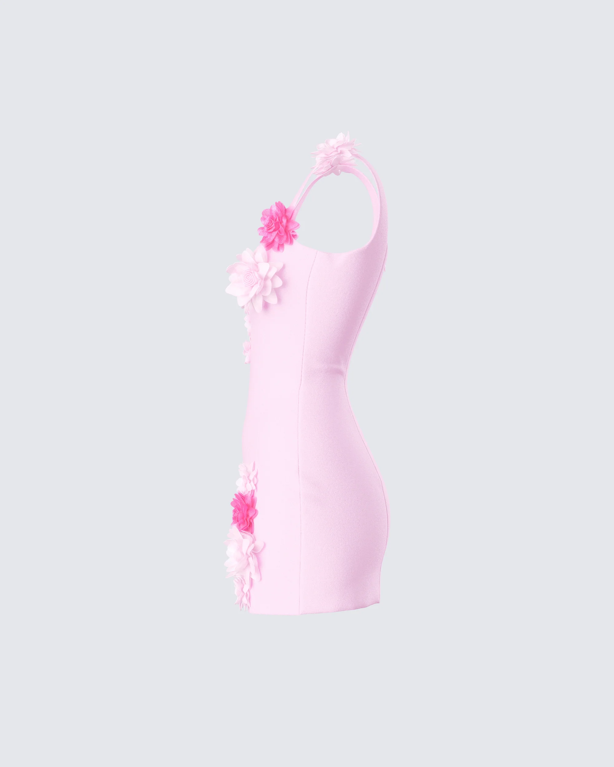 Aisling Pink Rosette Mini Dress - Image 2