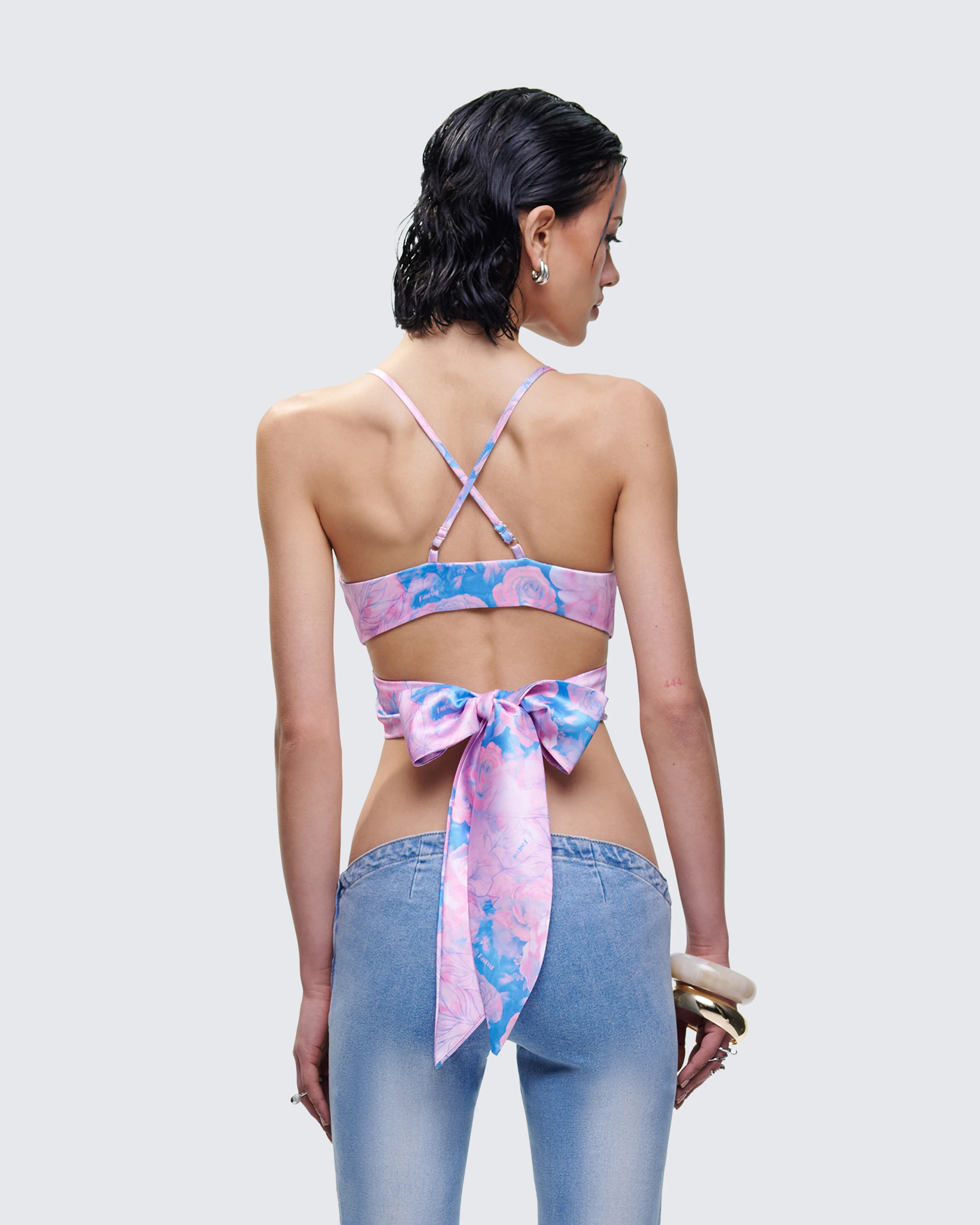 Aiyana Multi Floral Print Wrap Top - Image 4