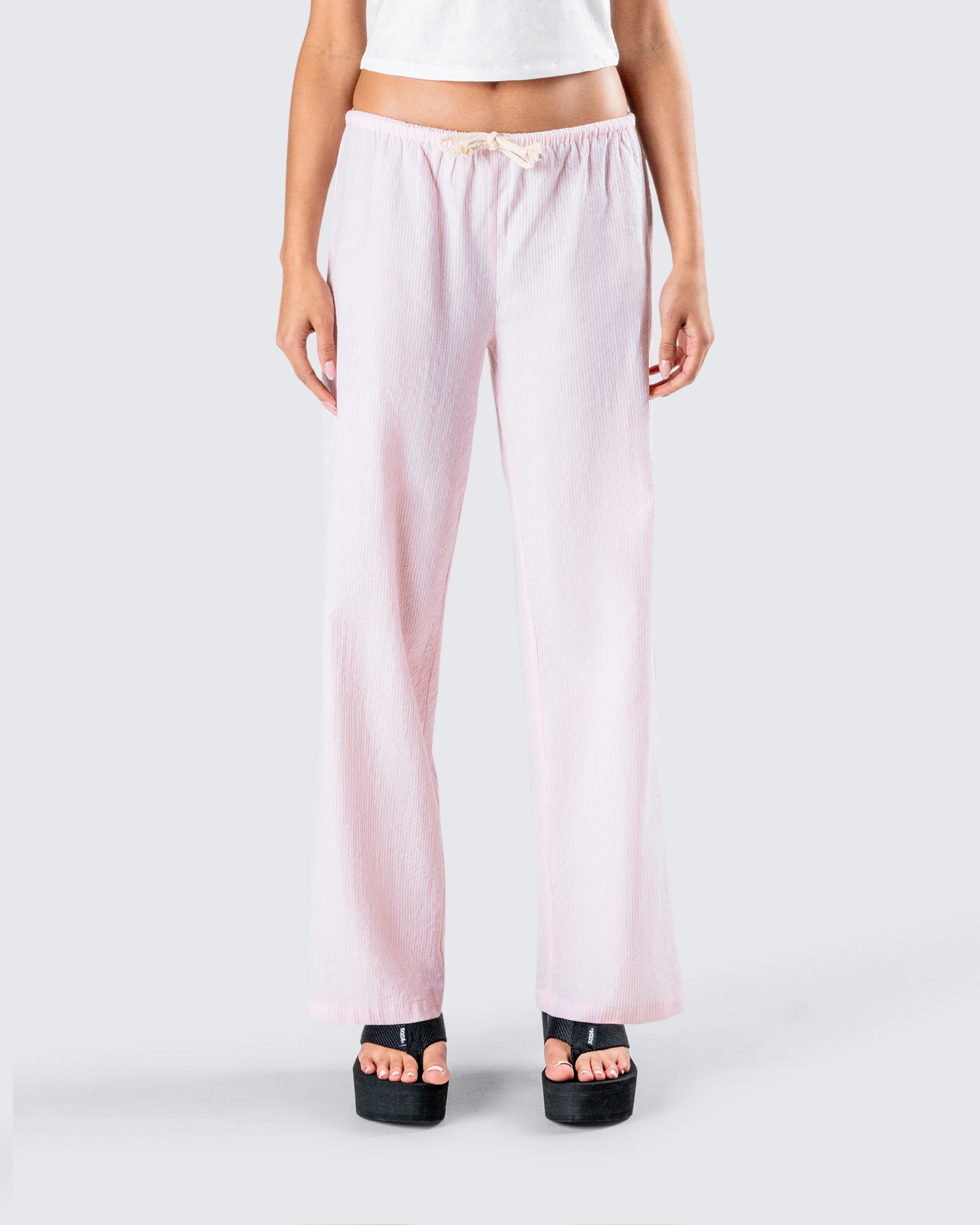 Akia Pink Stripe Drawstring Pant - Image 4
