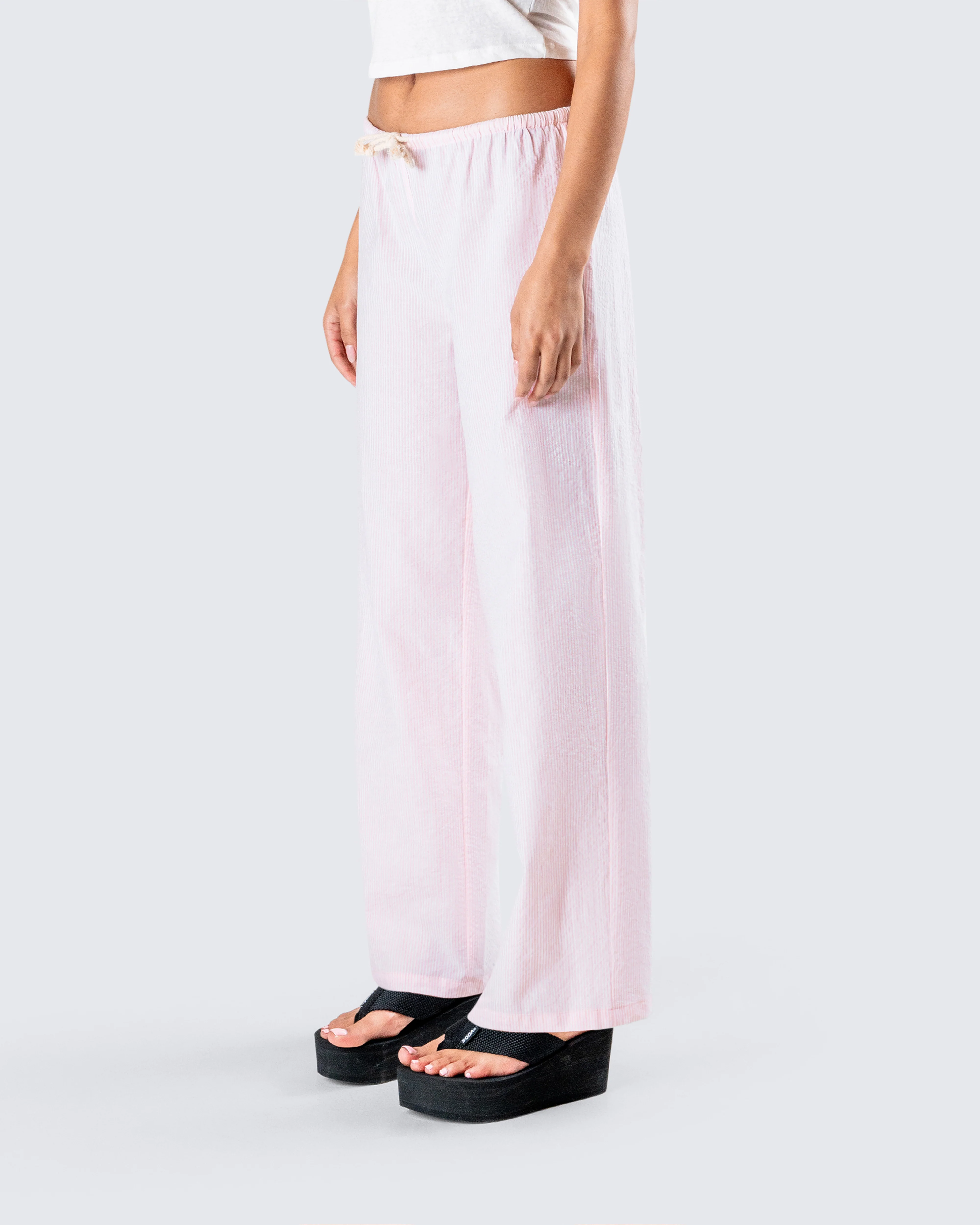 Akia Pink Stripe Drawstring Pant - Image 5