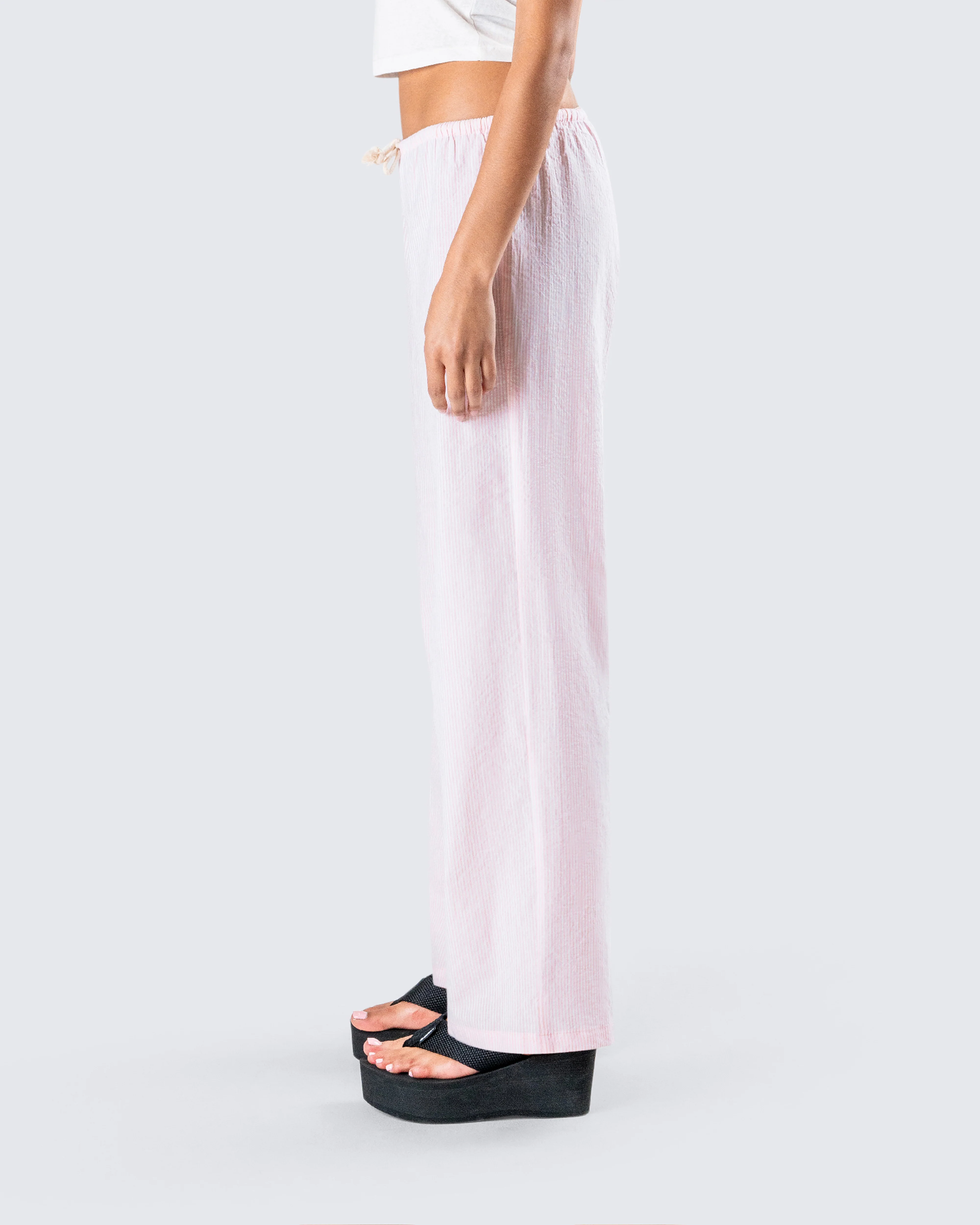 Akia Pink Stripe Drawstring Pant - Image 6