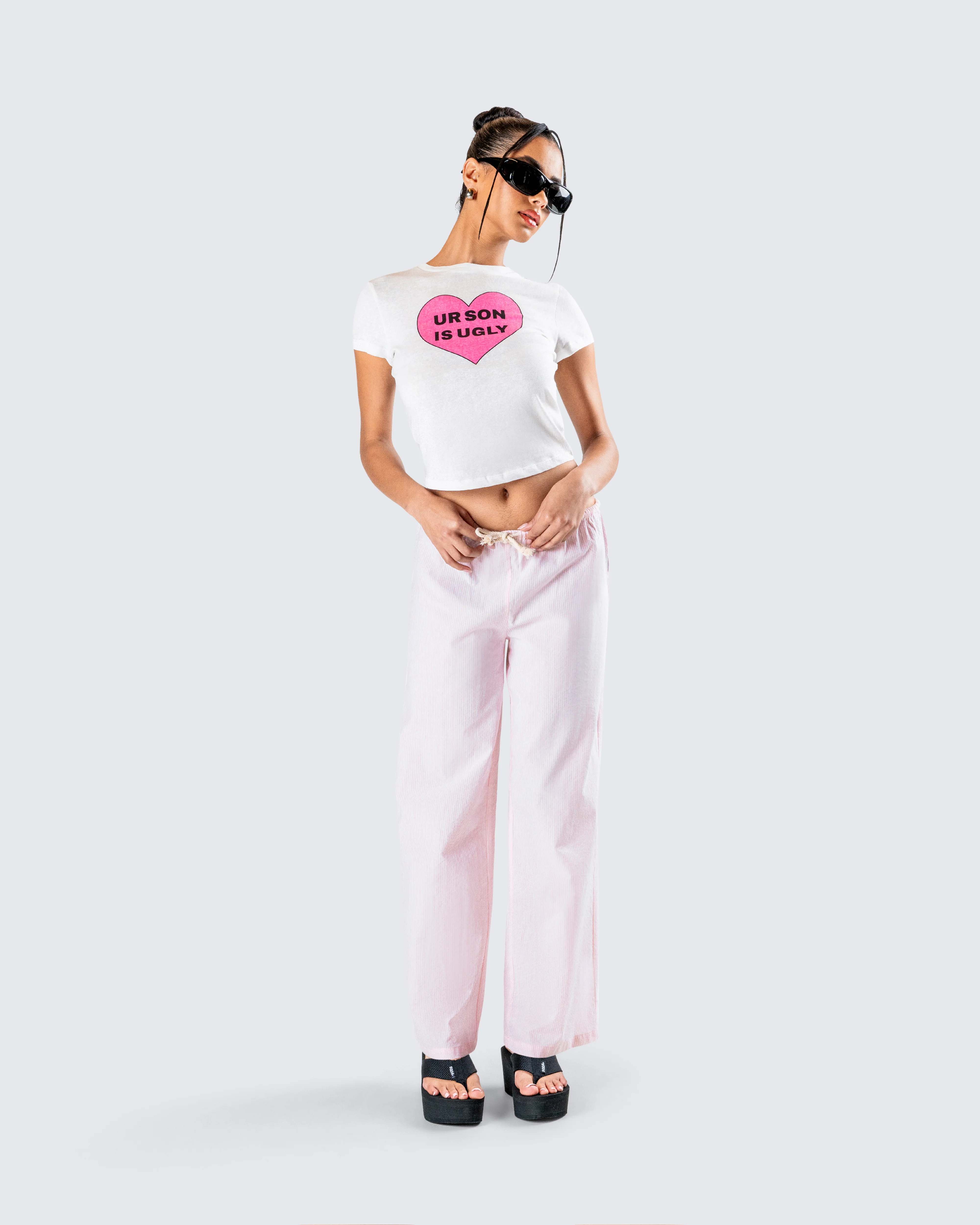 Akia Pink Stripe Drawstring Pant - Image 9