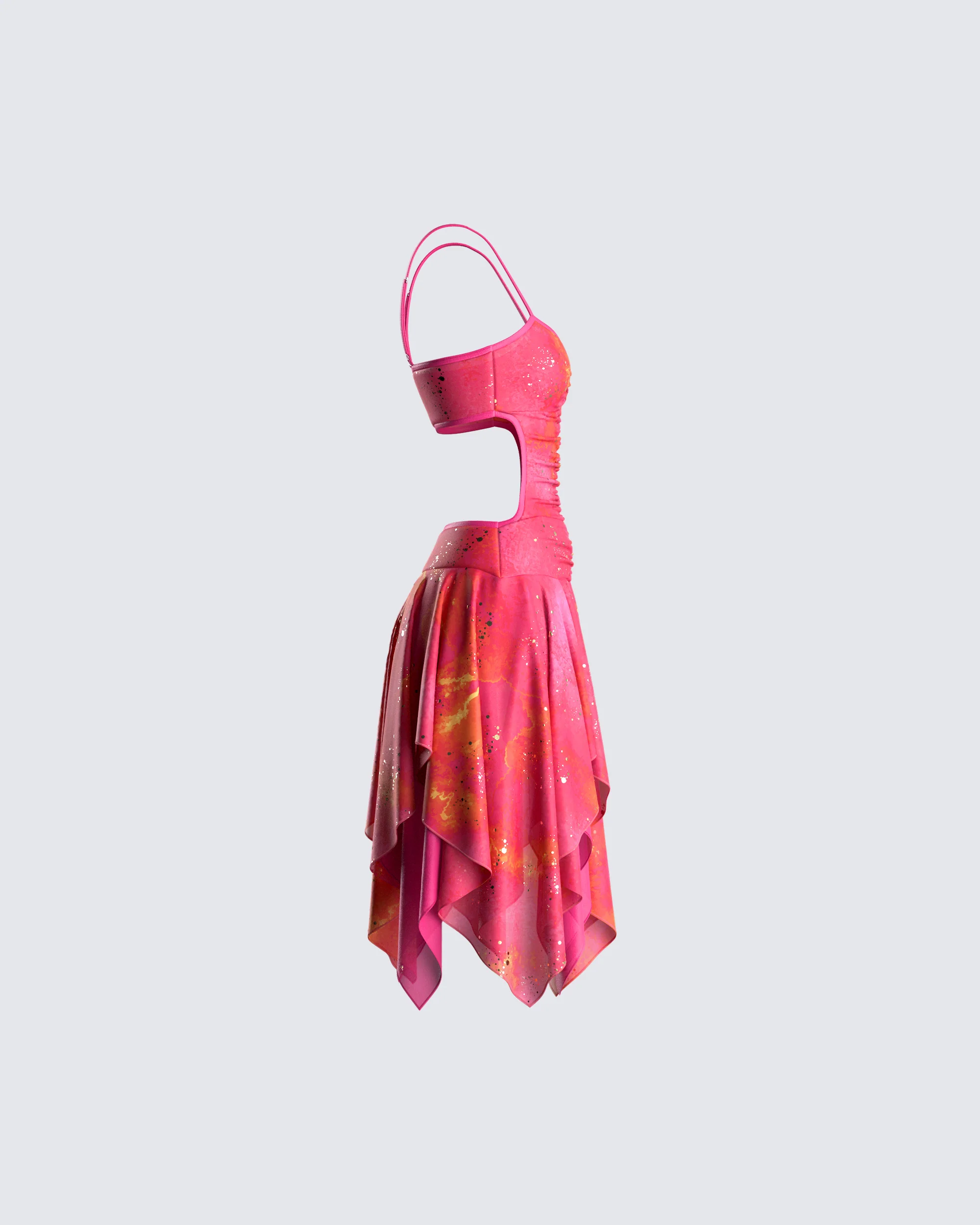 Alejandra Pink Handkerchief Dress - Image 2