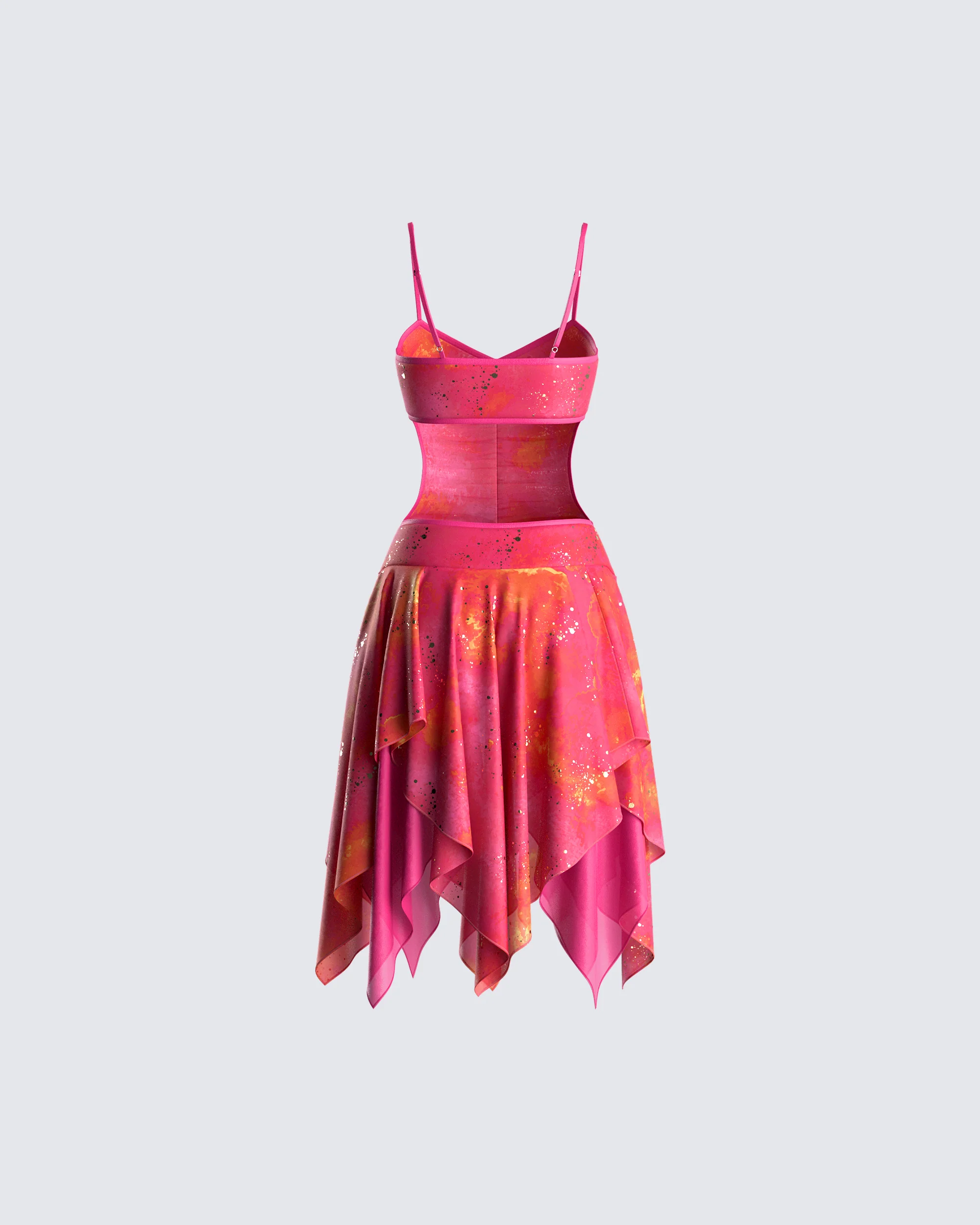 Alejandra Pink Handkerchief Dress - Image 3