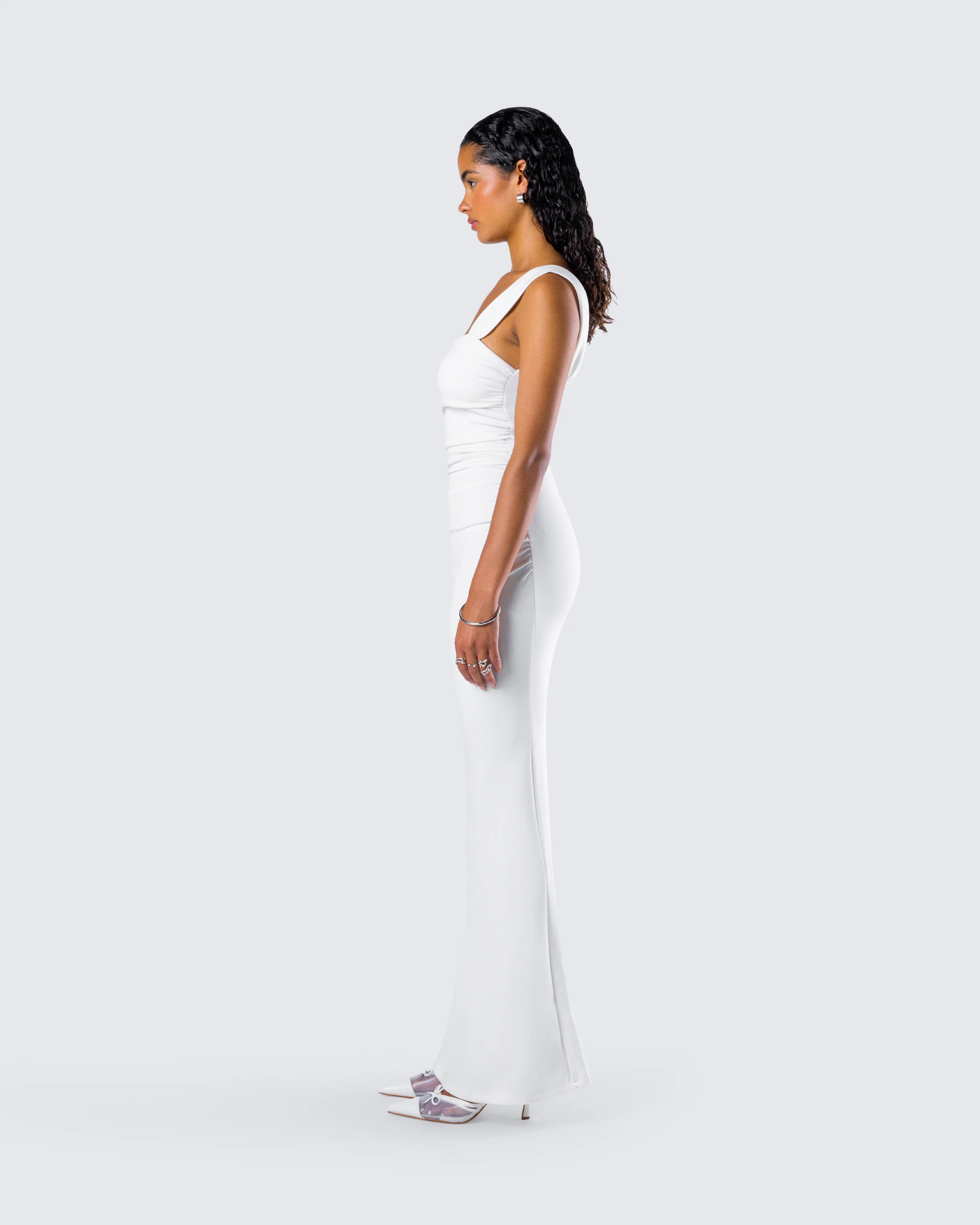 Alexandra White Jersey Maxi Dress - Image 6