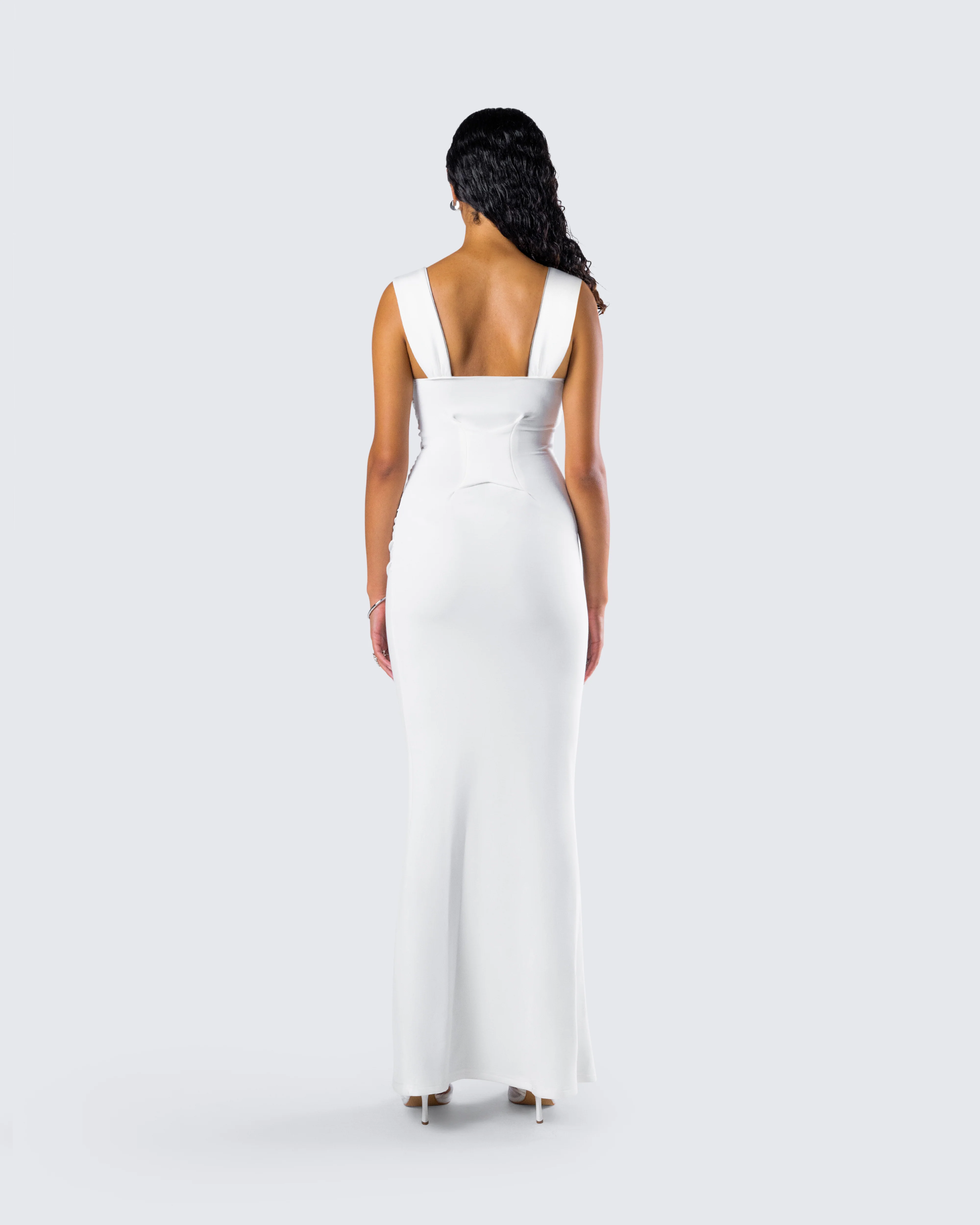 Alexandra White Jersey Maxi Dress - Image 7