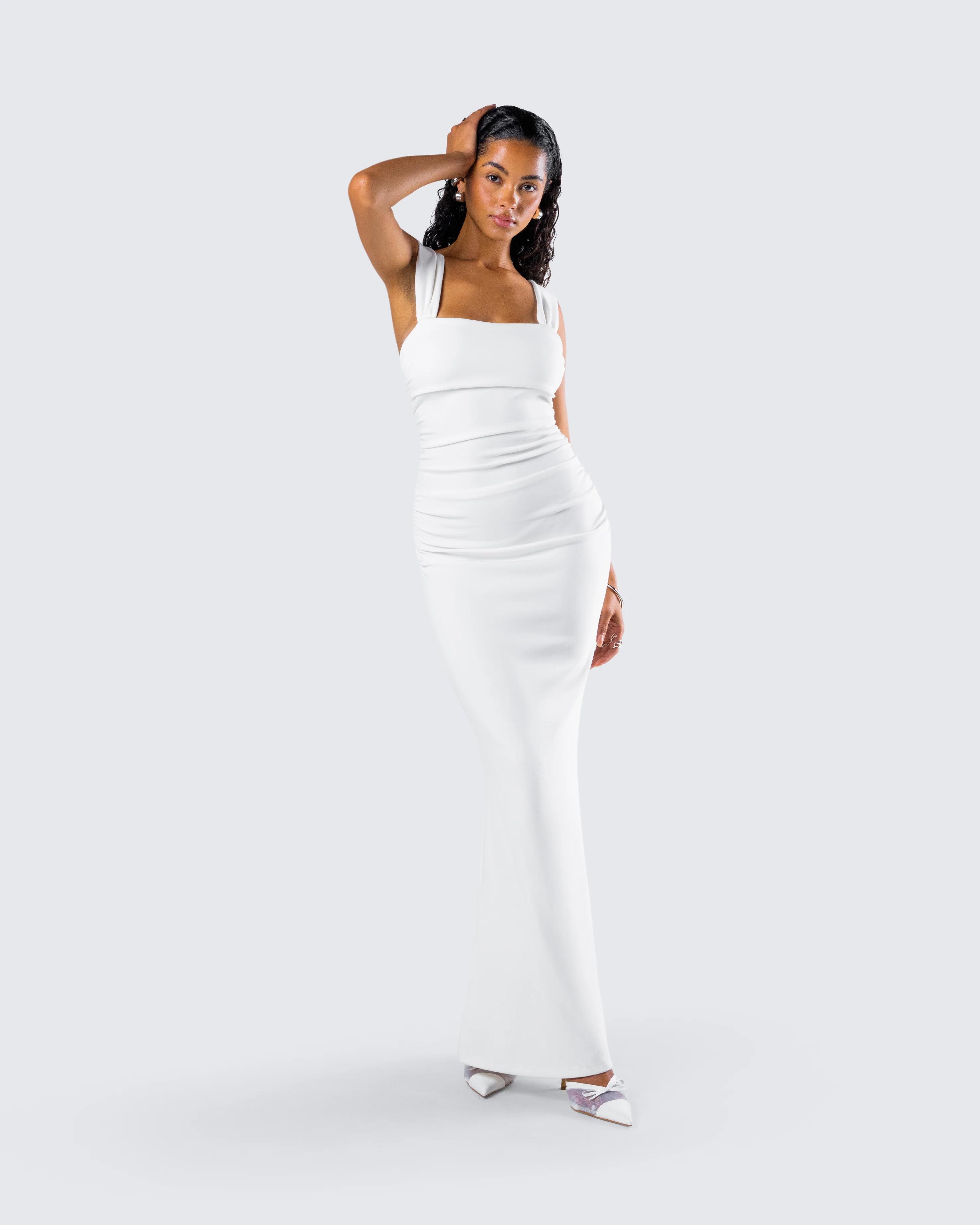 Alexandra White Jersey Maxi Dress - Image 8