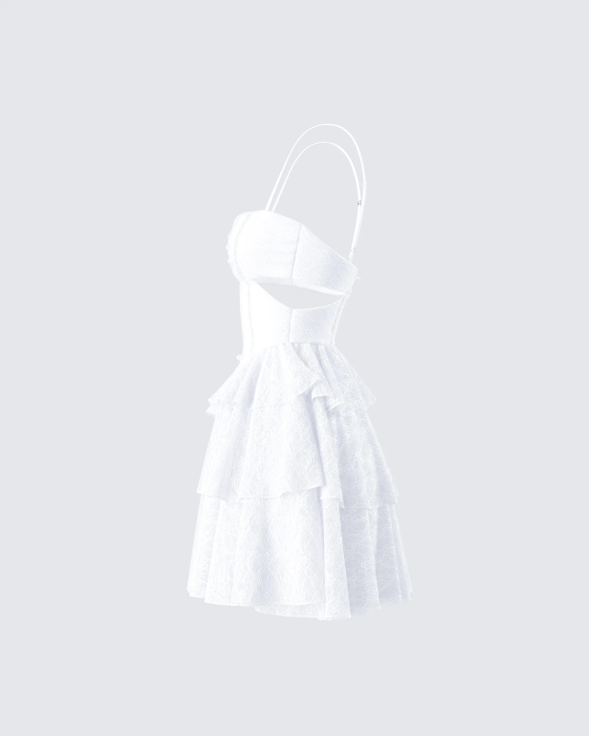 Alicia White Lace Mini Dress - Image 2