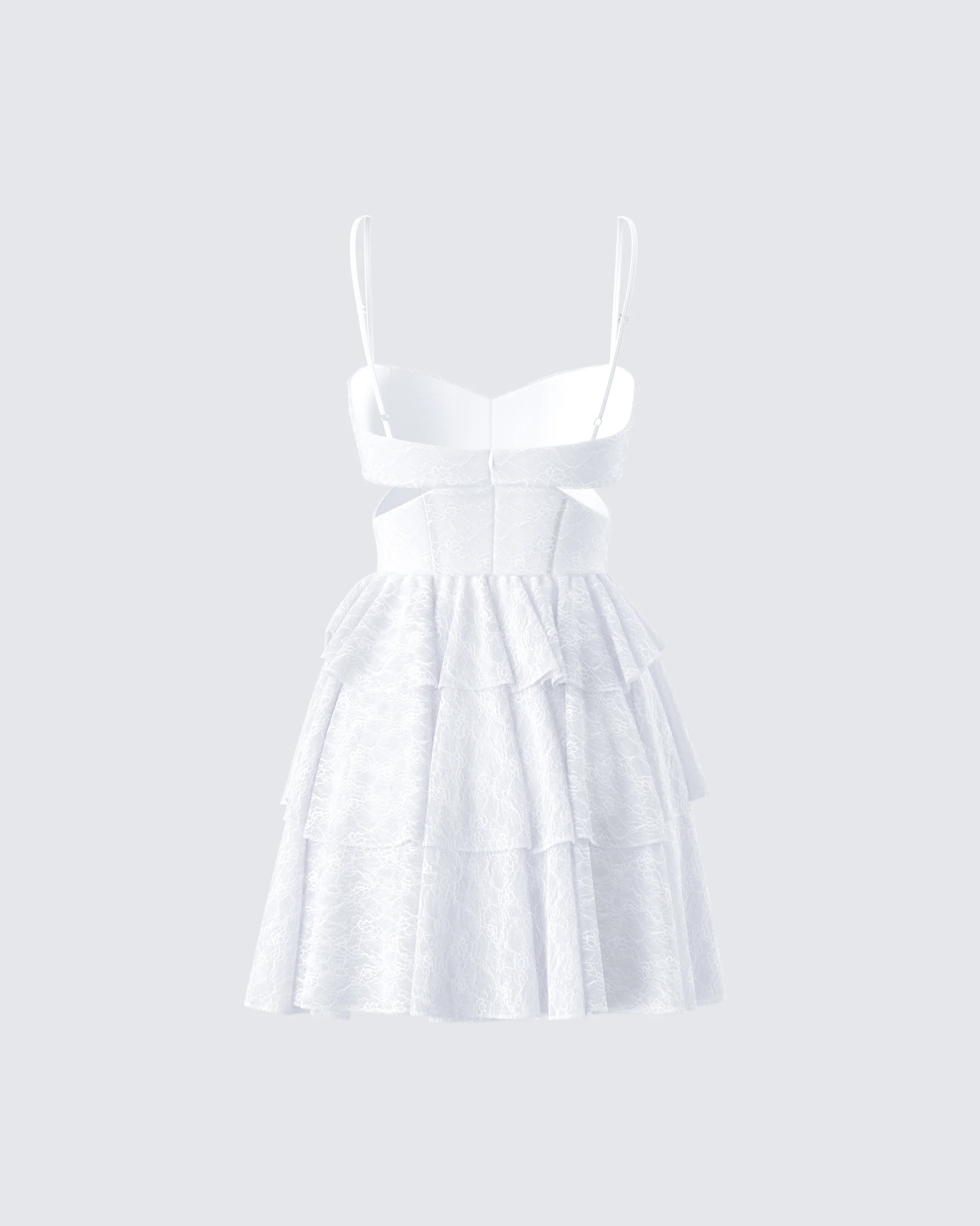 Alicia White Lace Mini Dress - Image 3