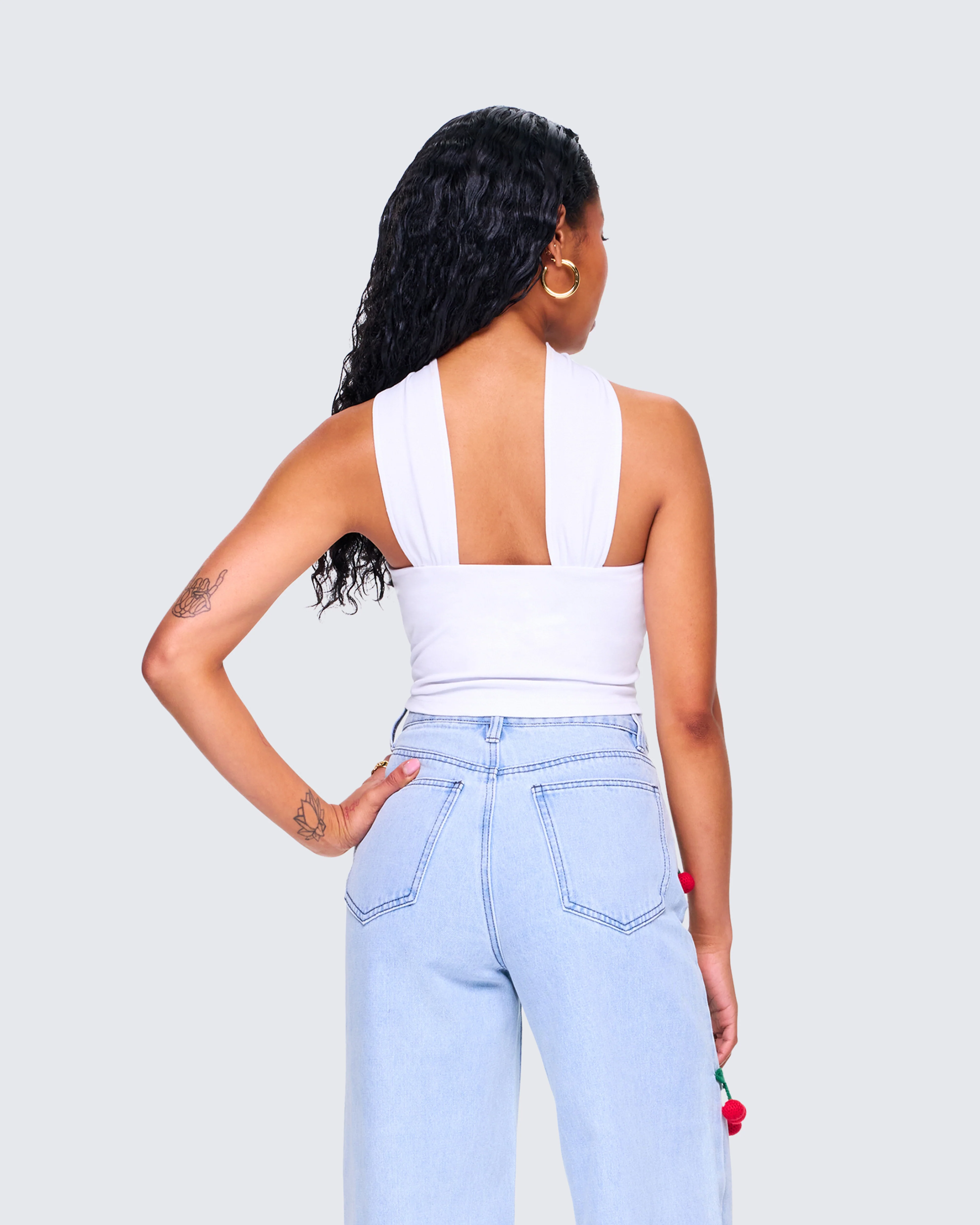 Alondra White Tube Halter Top - Image 7
