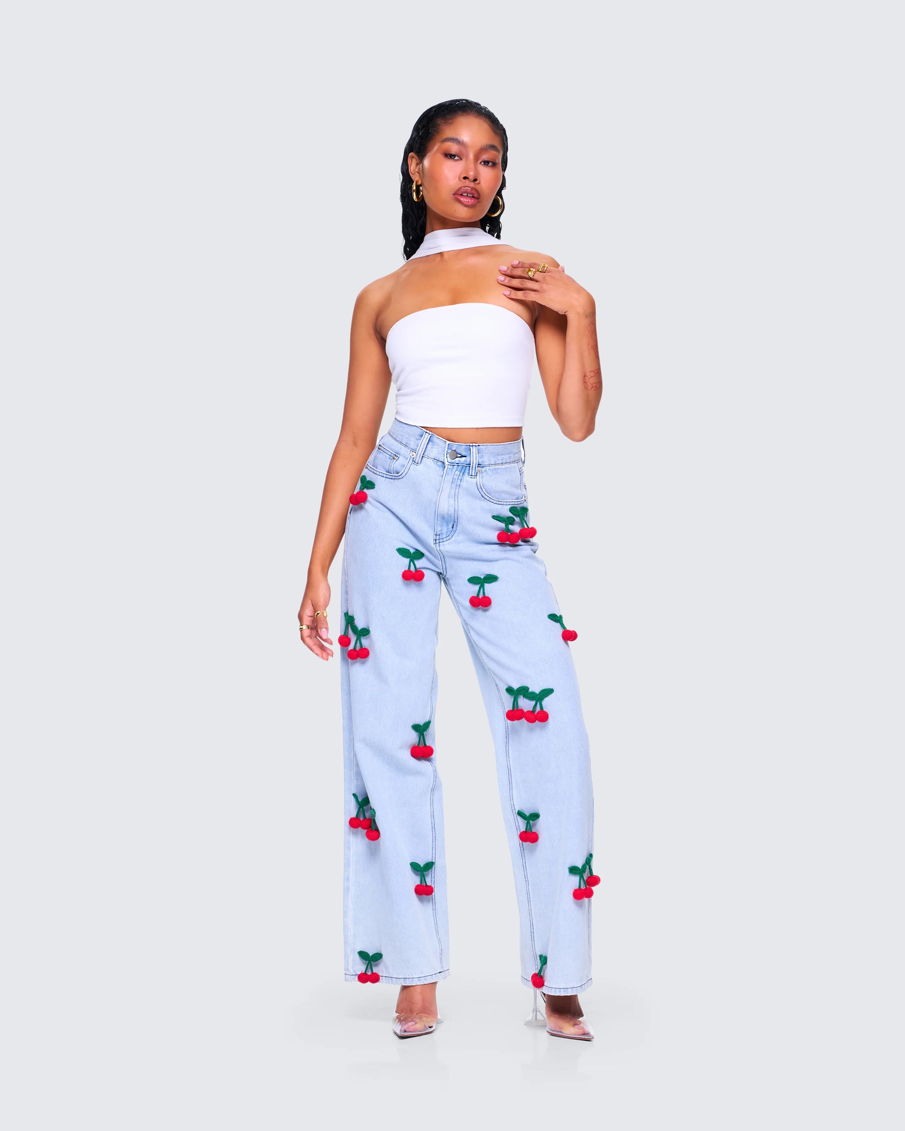 Alondra White Tube Halter Top - Image 8