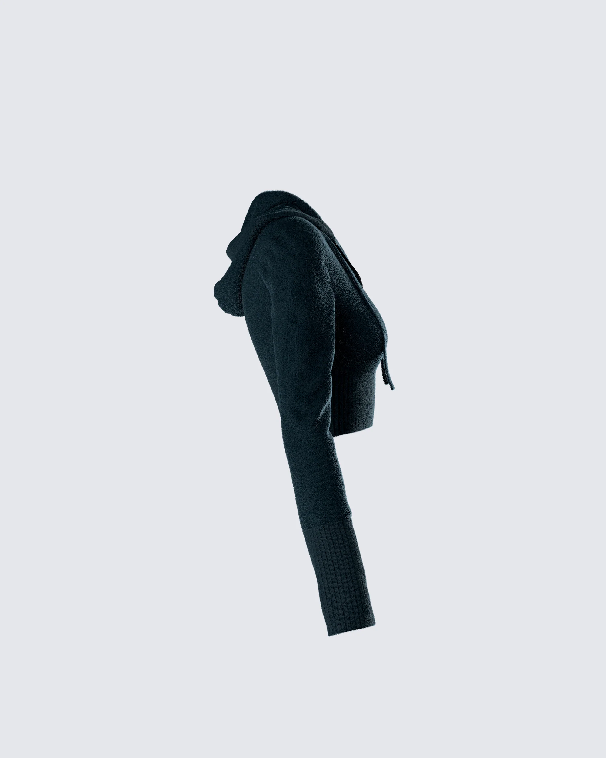 Alyssa Black Knit Cropped Jacket - Image 2
