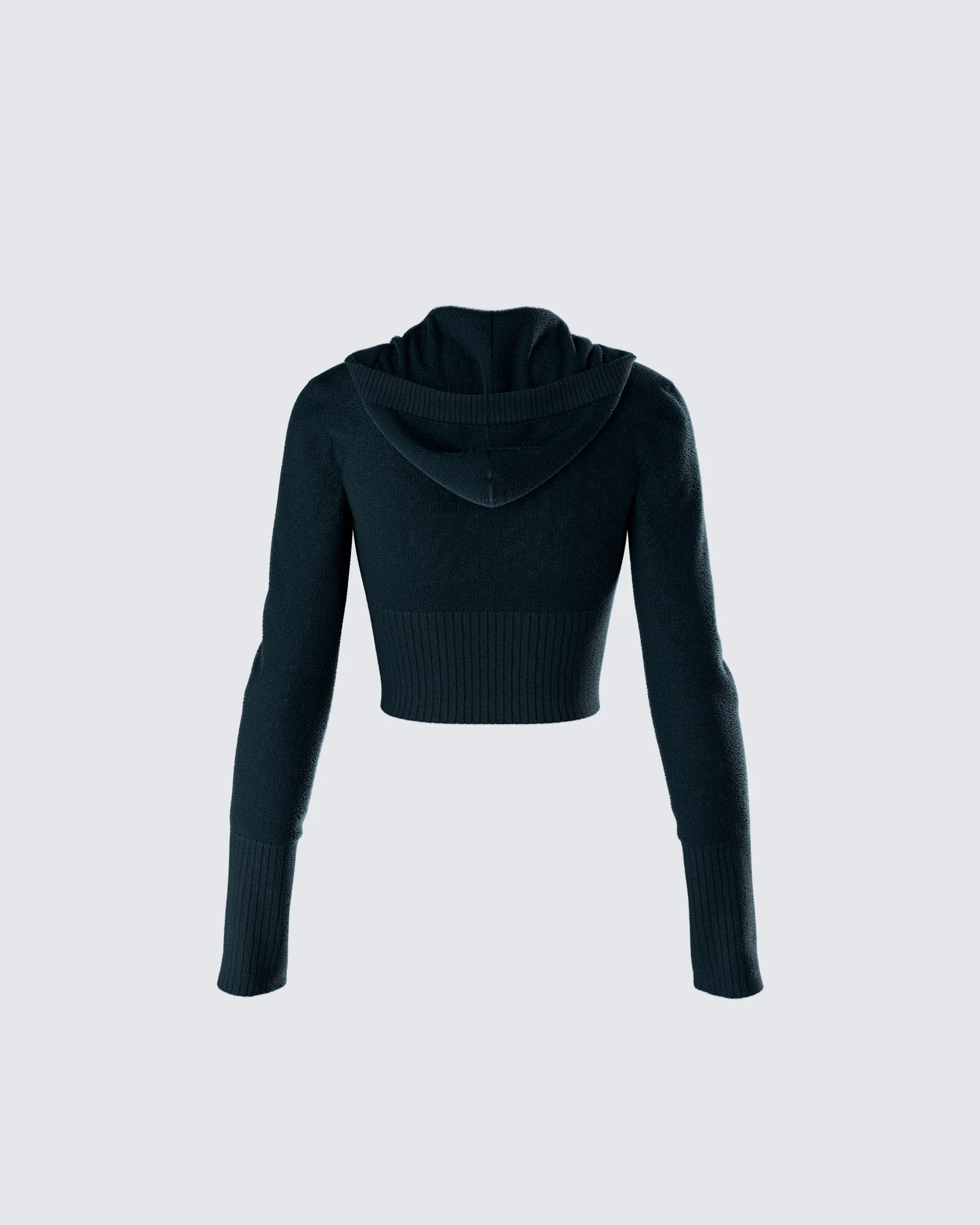 Alyssa Black Knit Cropped Jacket - Image 3