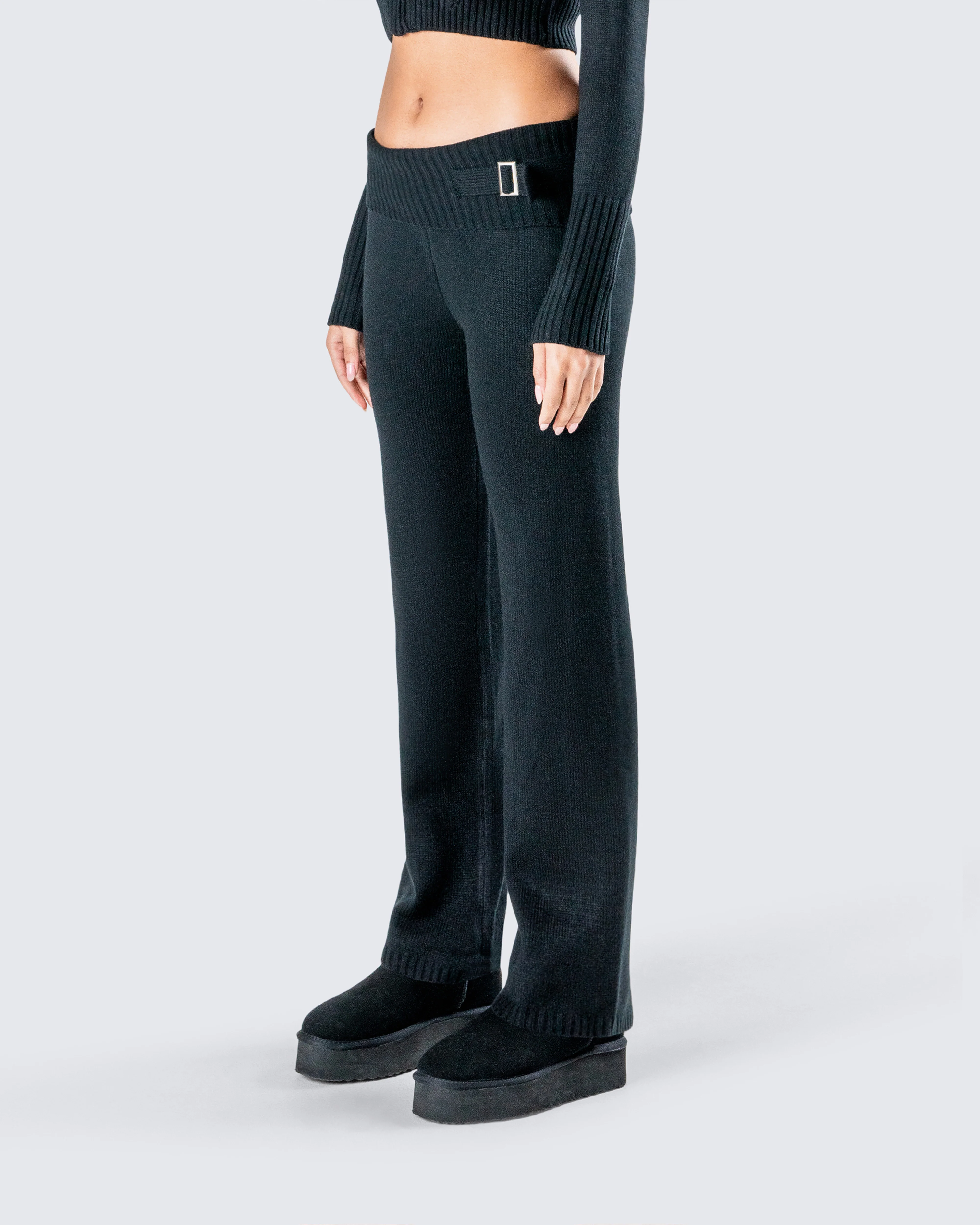 Alyssa Black Knit Pant - Image 5