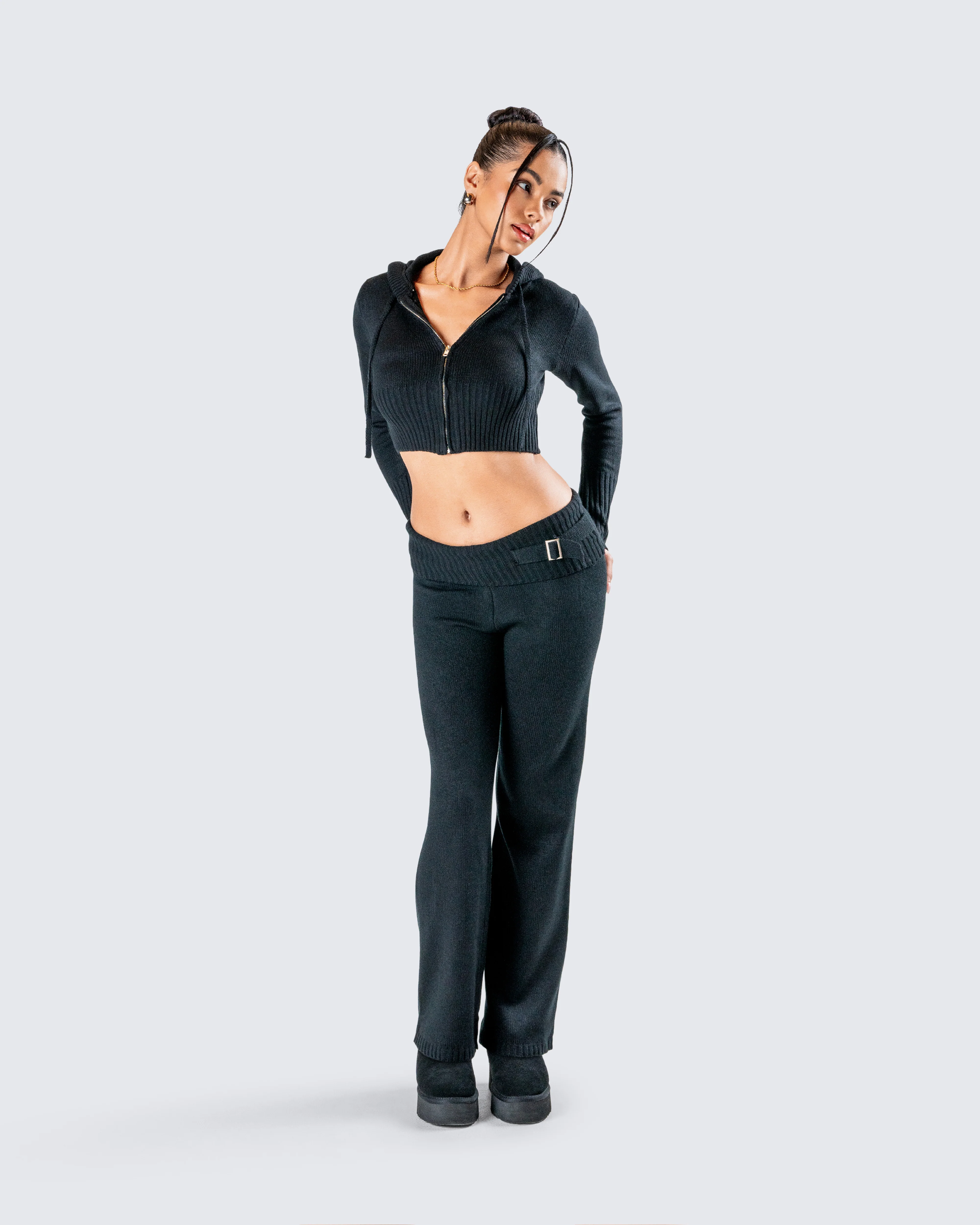 Alyssa Black Knit Pant - Image 9
