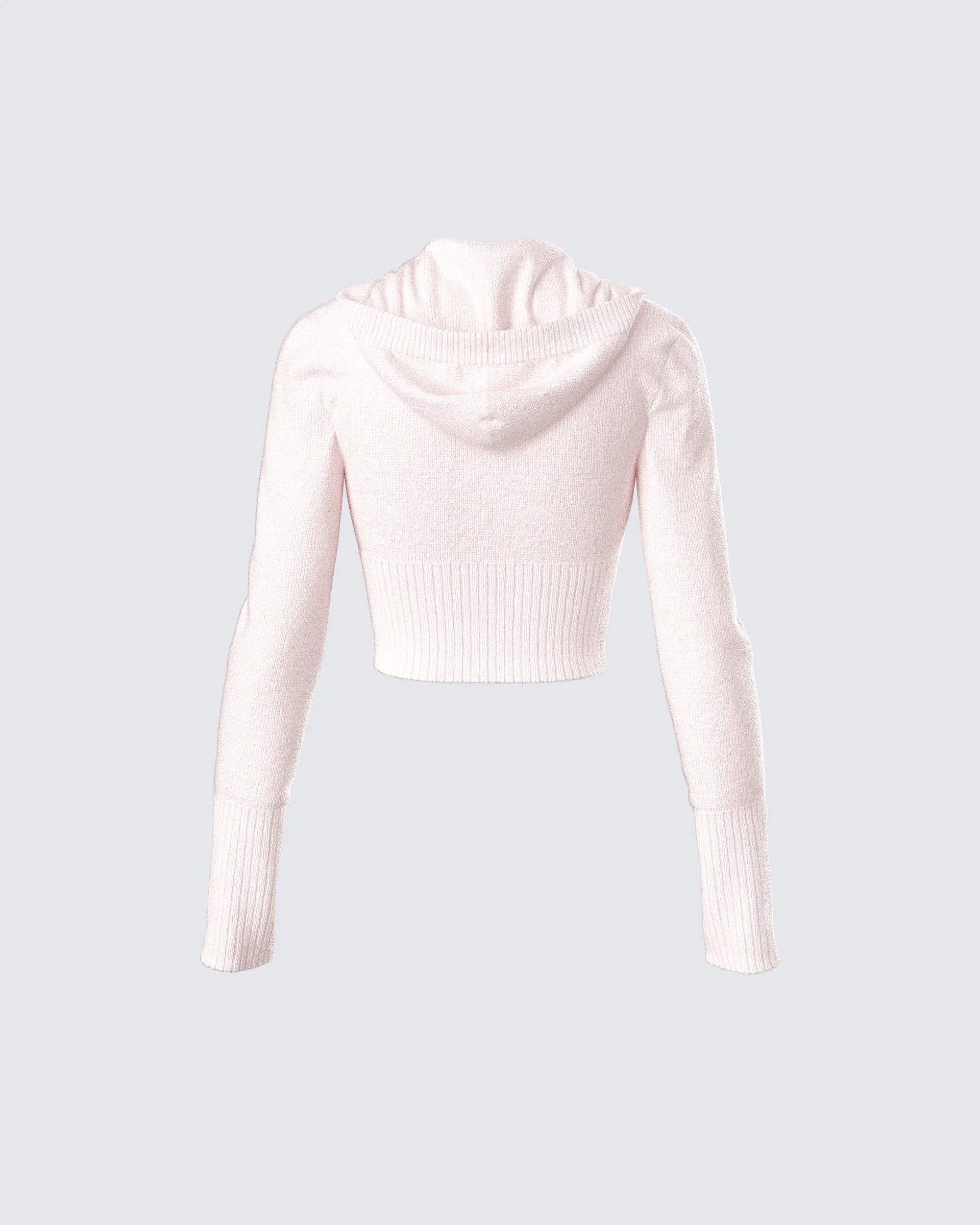 Alyssa Pink Knit Cropped Jacket - Image 3
