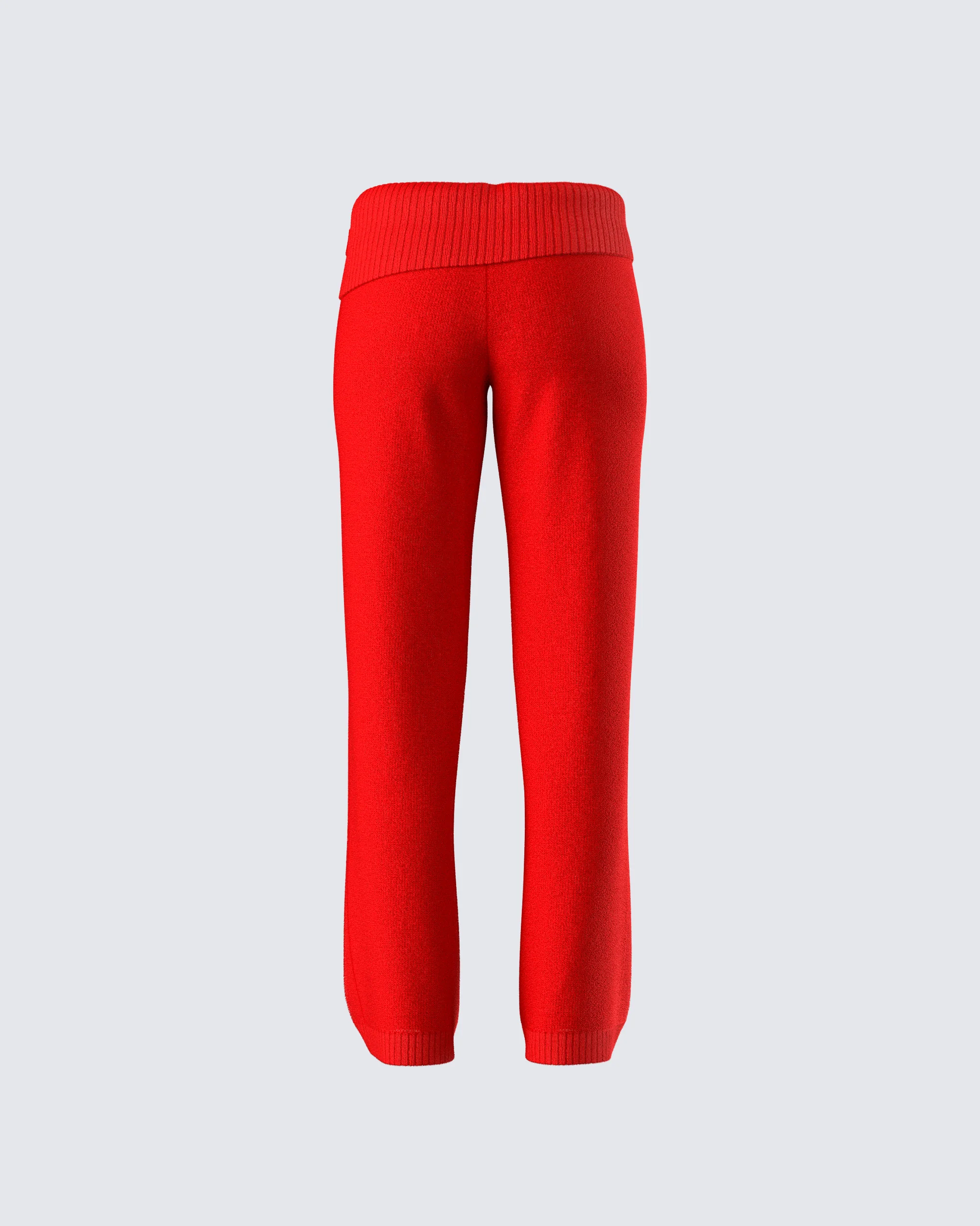 Alyssa Red Knit Pant - Image 3