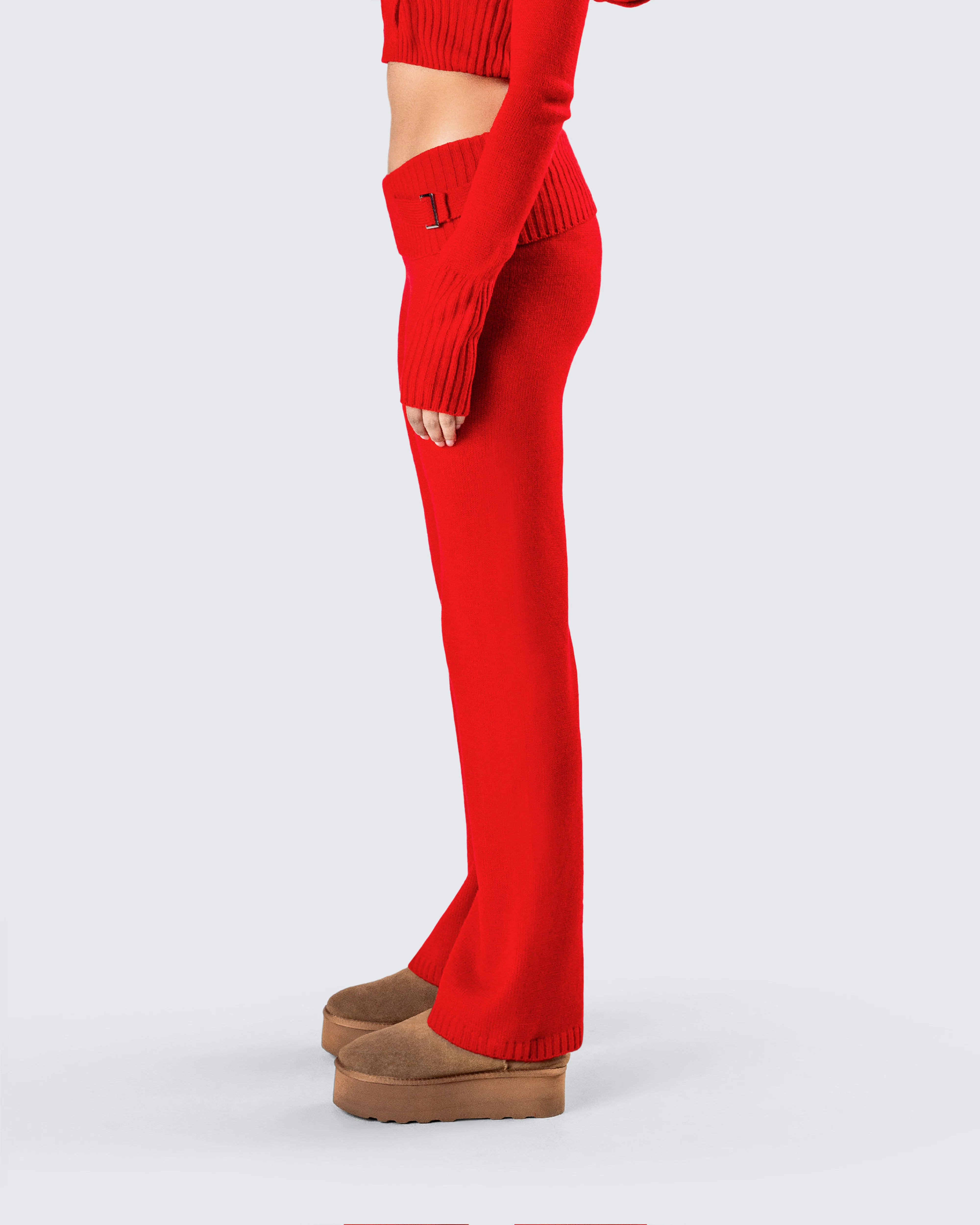 Alyssa Red Knit Pant - Image 6