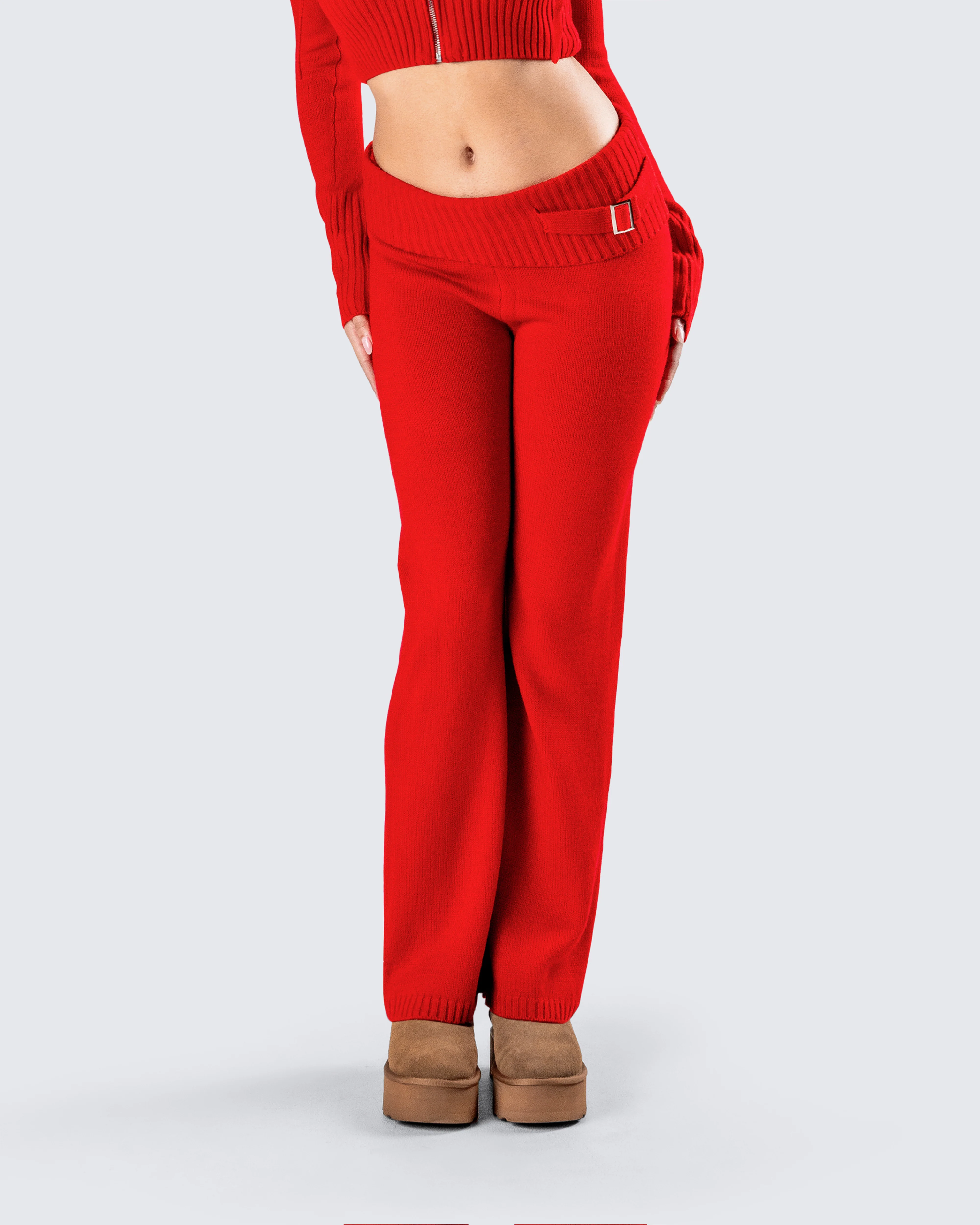 Alyssa Red Knit Pant - Image 8