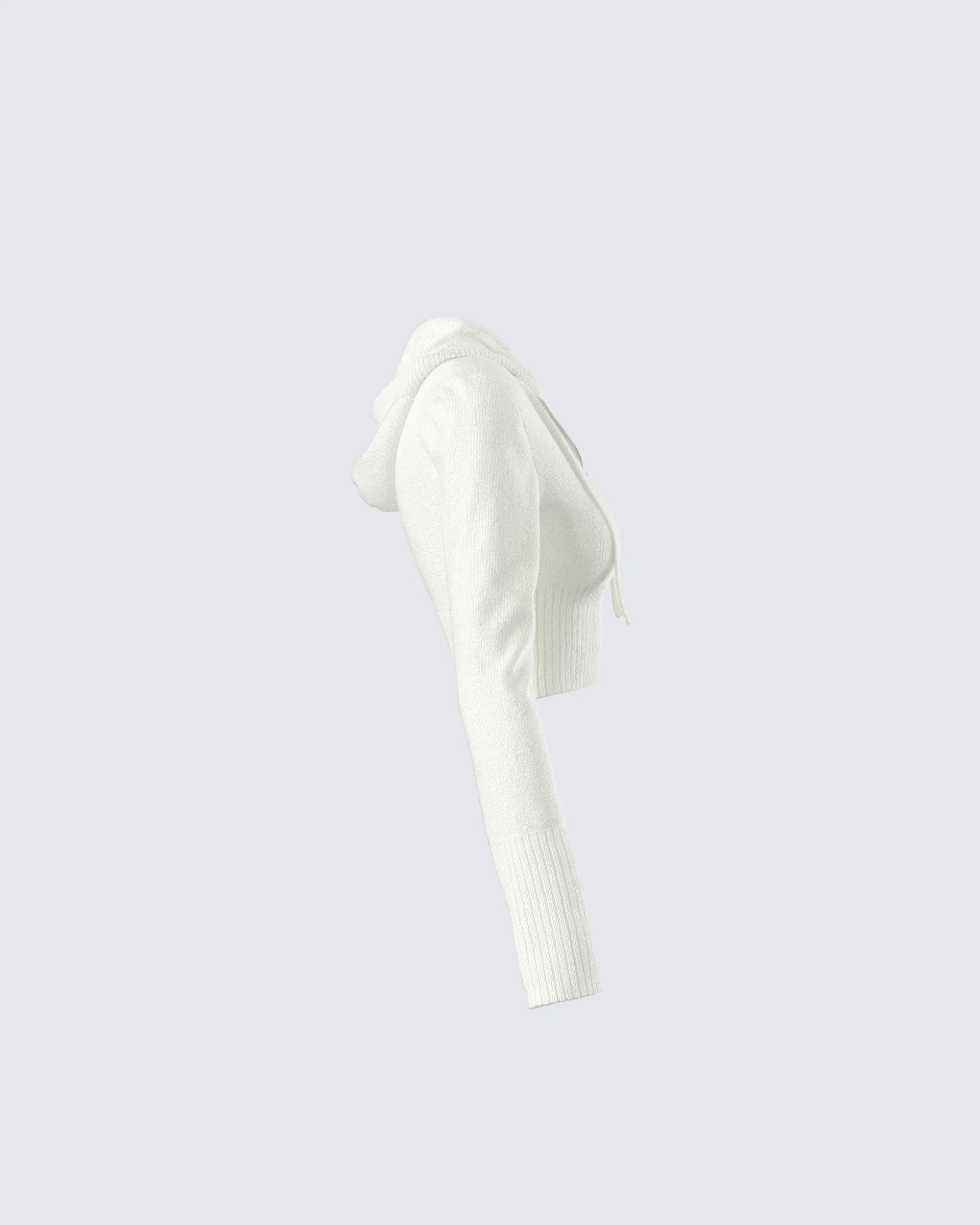 Alyssa White Knit Cropped Jacket - Image 2
