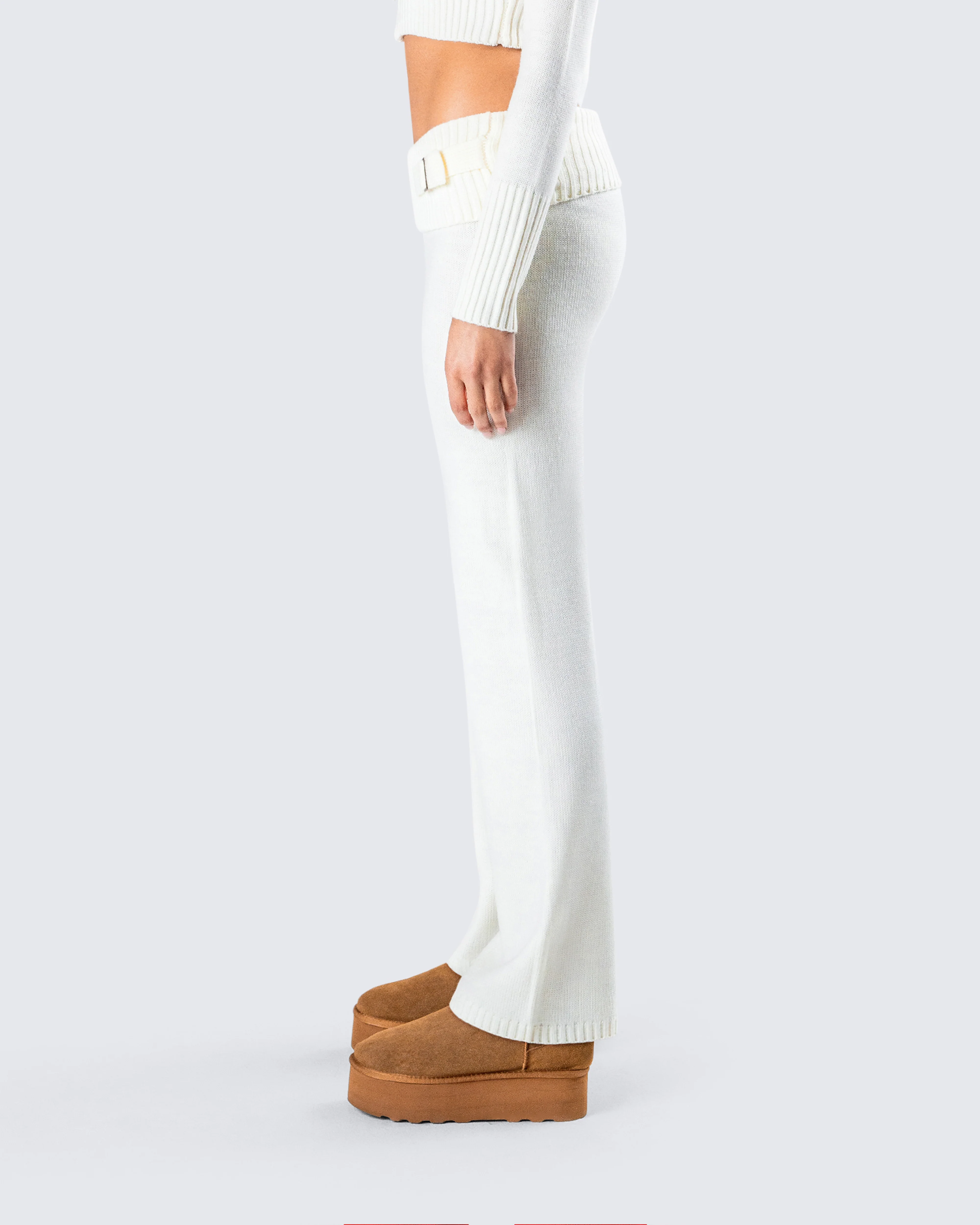 Alyssa White Knit Pant - Image 6