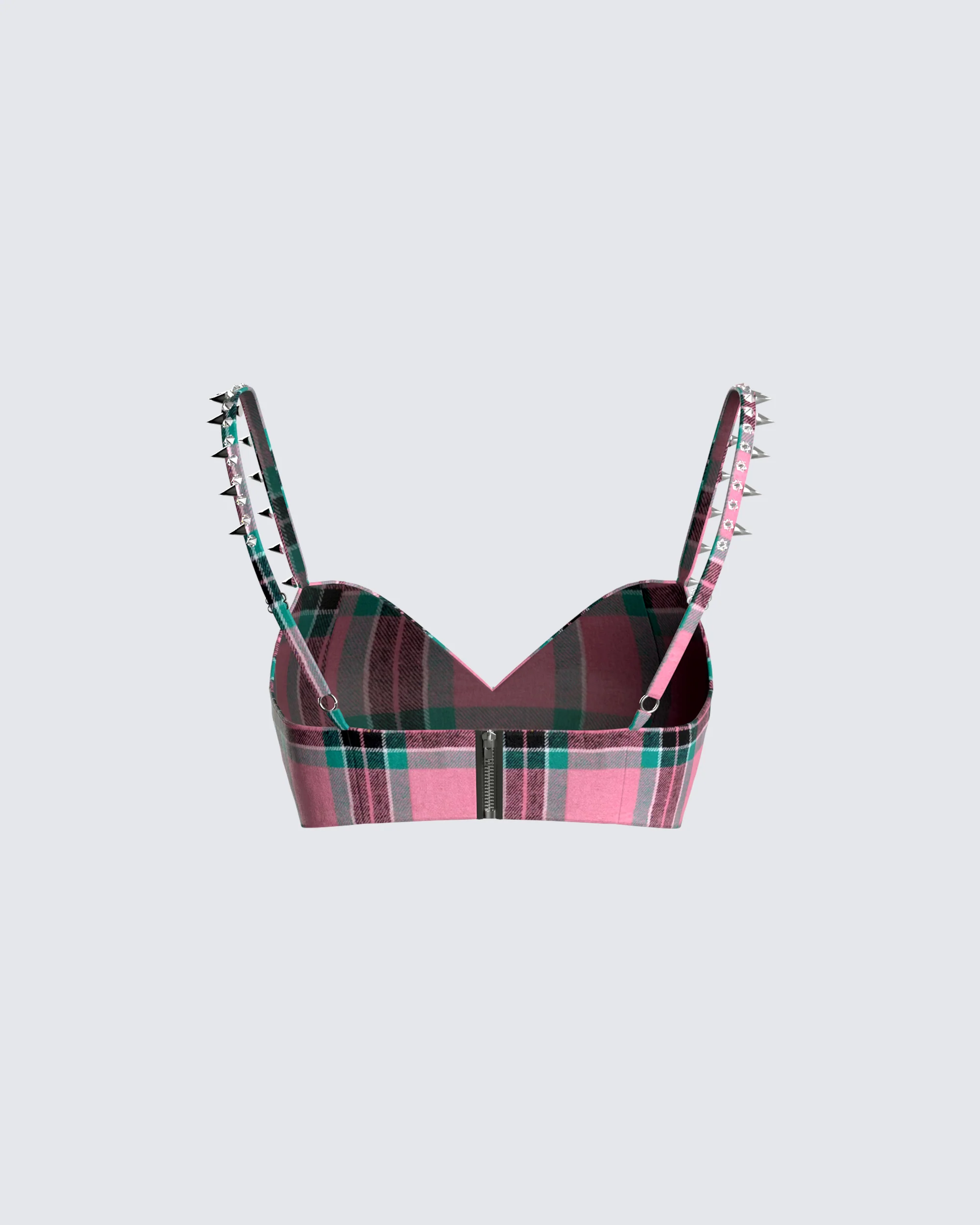 Amanda Multi Plaid Crop Top - Image 3