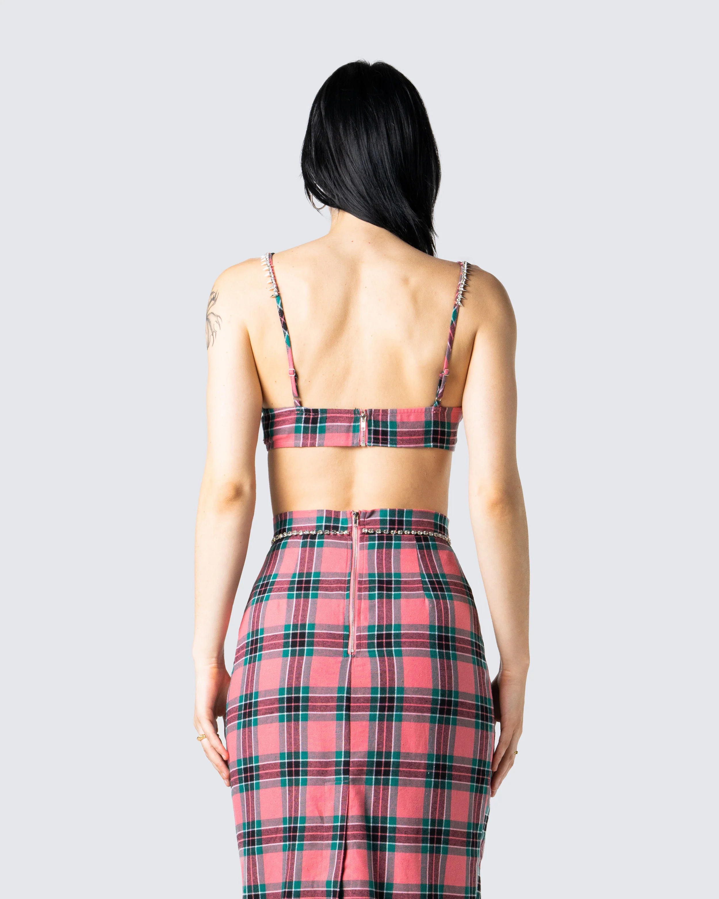 Amanda Multi Plaid Crop Top - Image 6