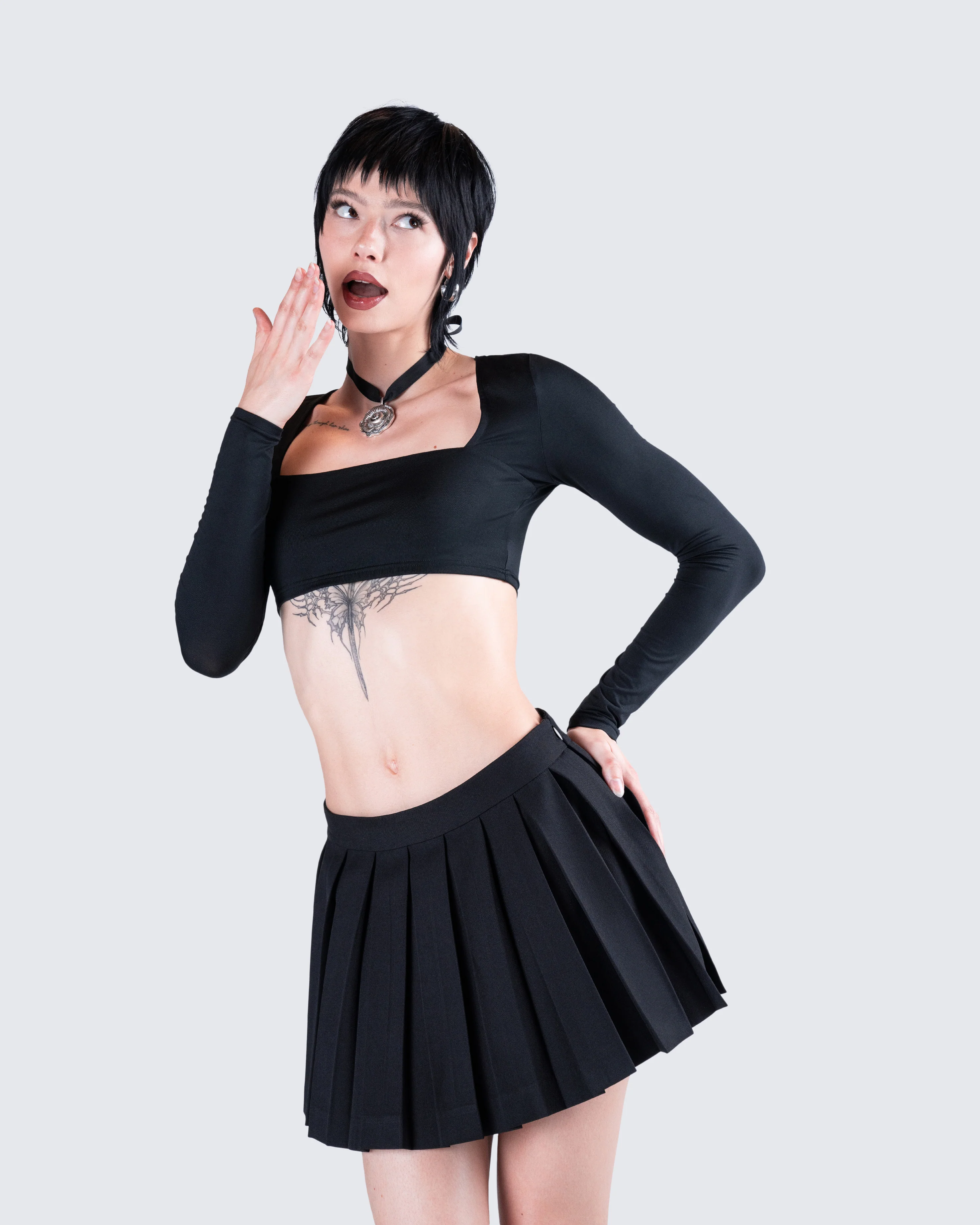 Amara Black Square Neck Top - Image 8