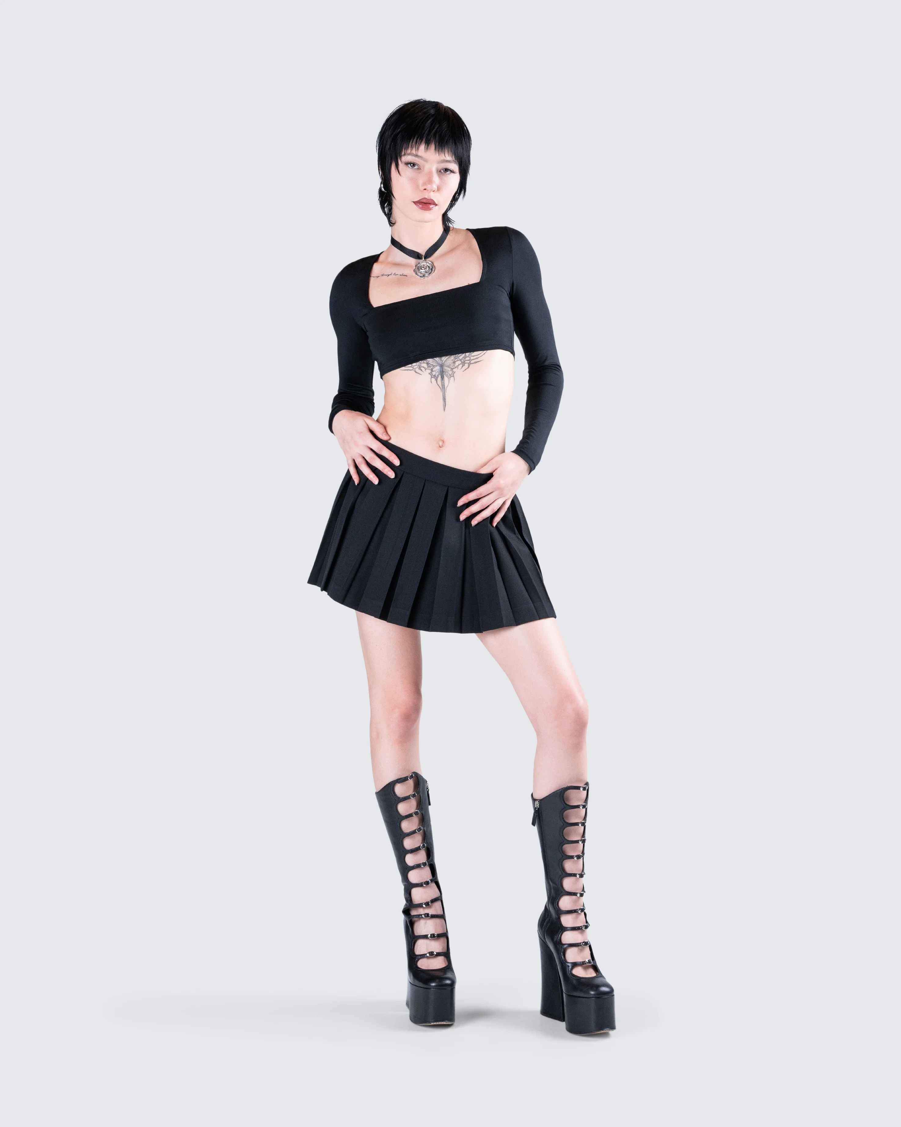 Amara Black Square Neck Top - Image 9