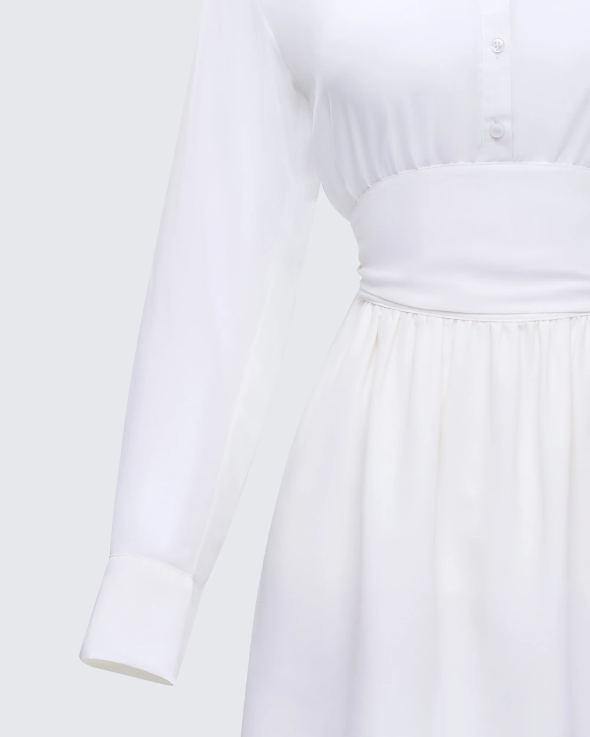 Amara Ivory Mini Shirt Dress - Image 6