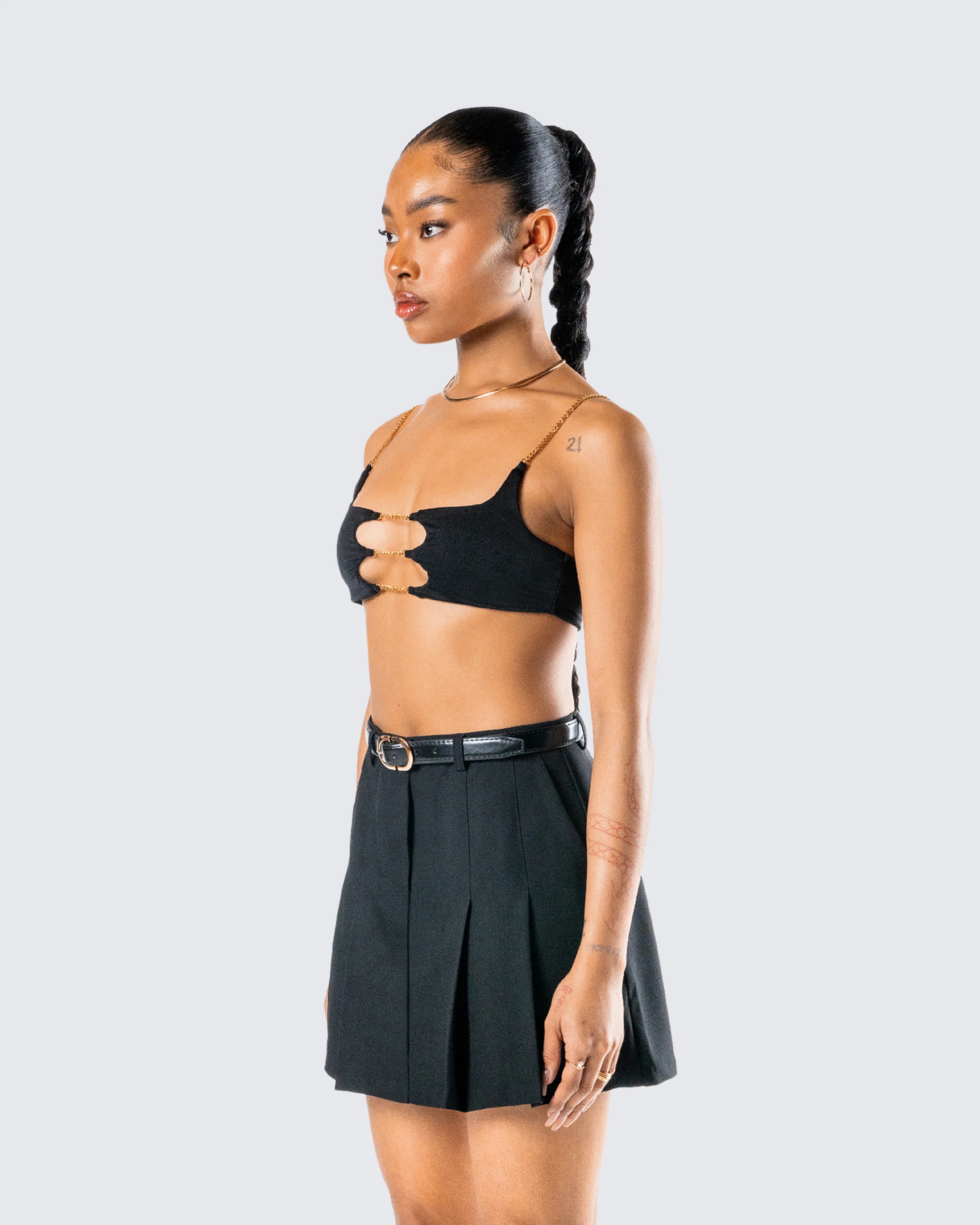 Amari Black Chain Cropped Top - Image 5