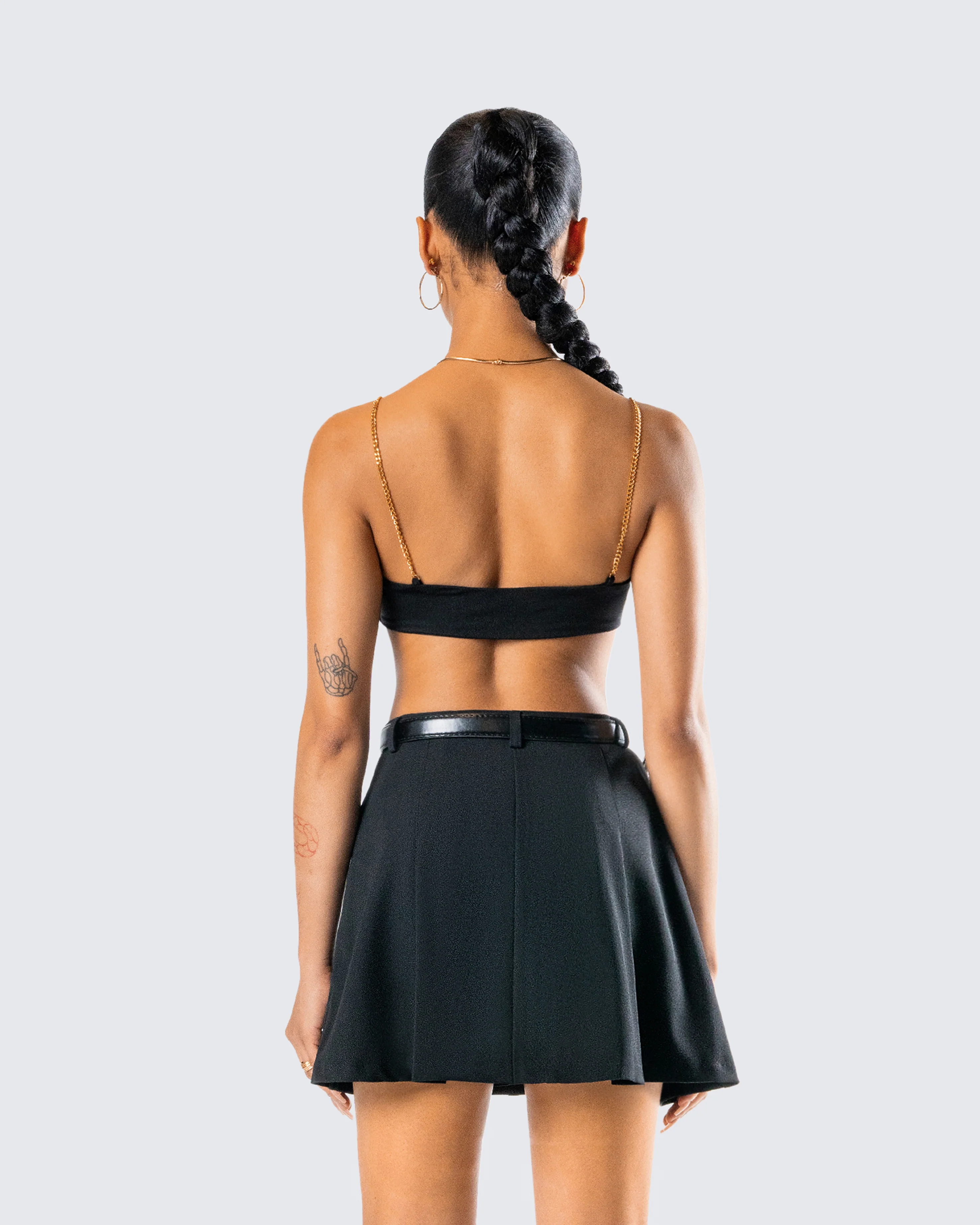 Amari Black Chain Cropped Top - Image 7