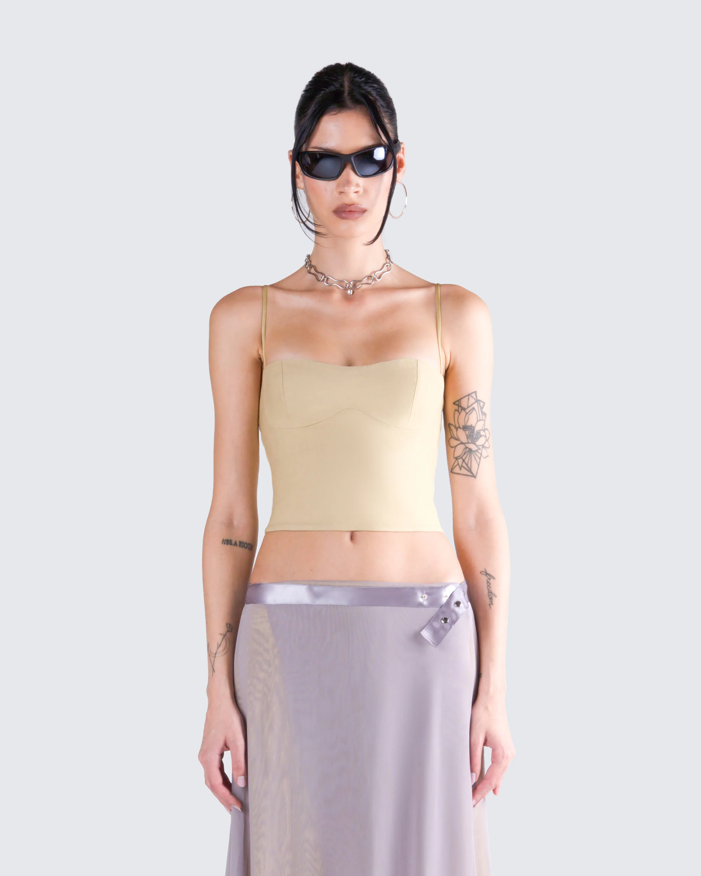 Amberly Beige Corset Top - Image 4