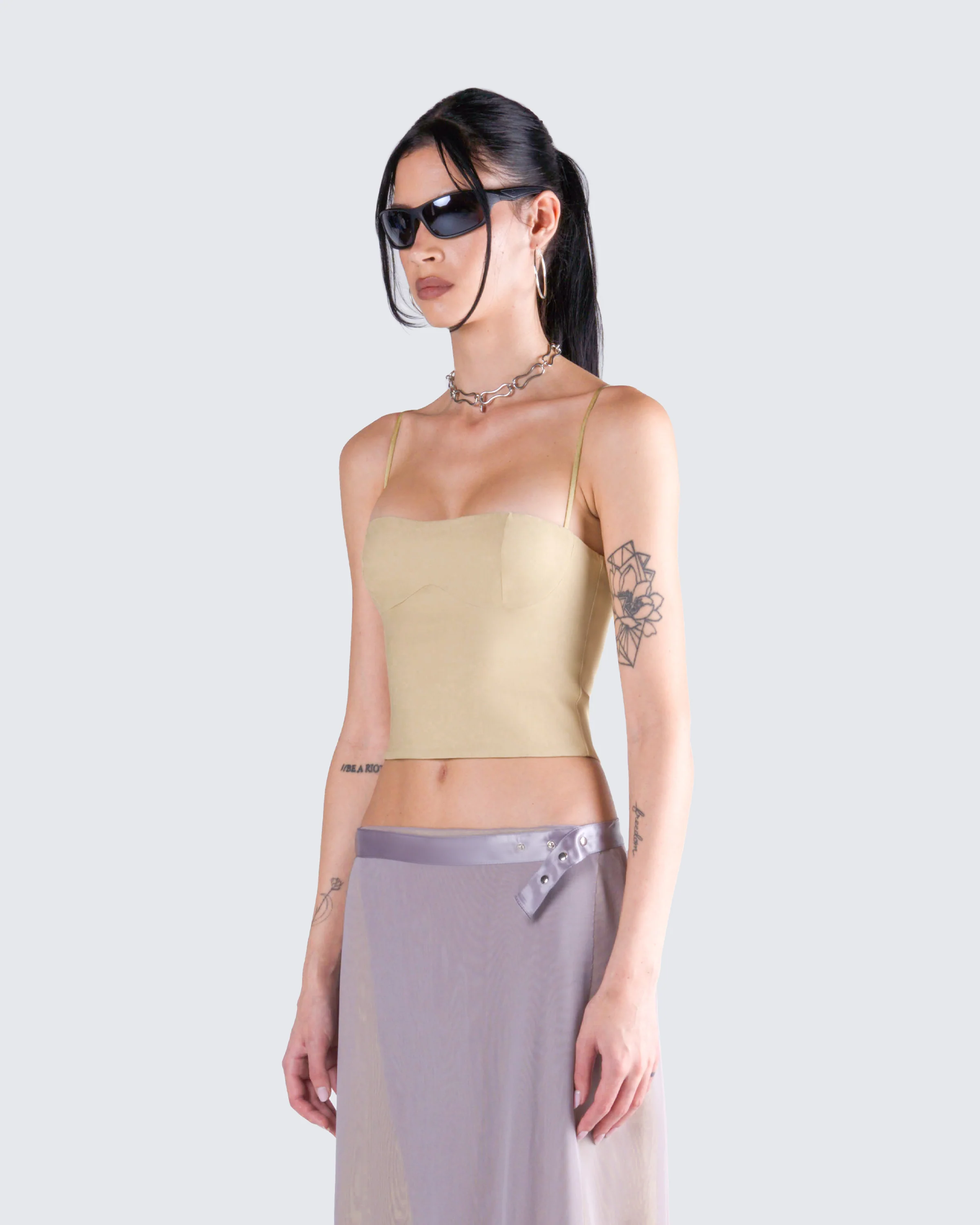 Amberly Beige Corset Top - Image 7